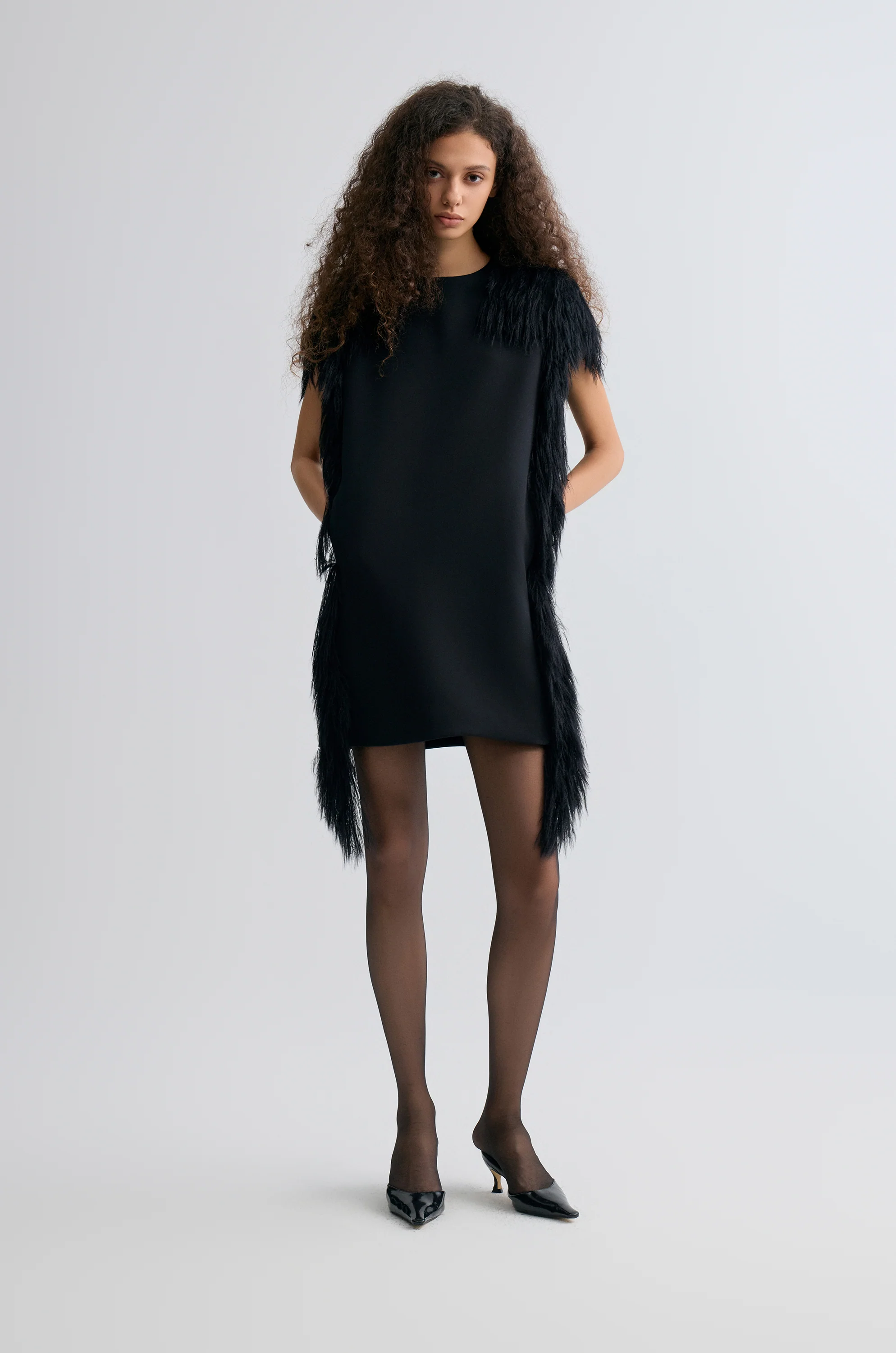Side-Trim Wool Dress - Image 7