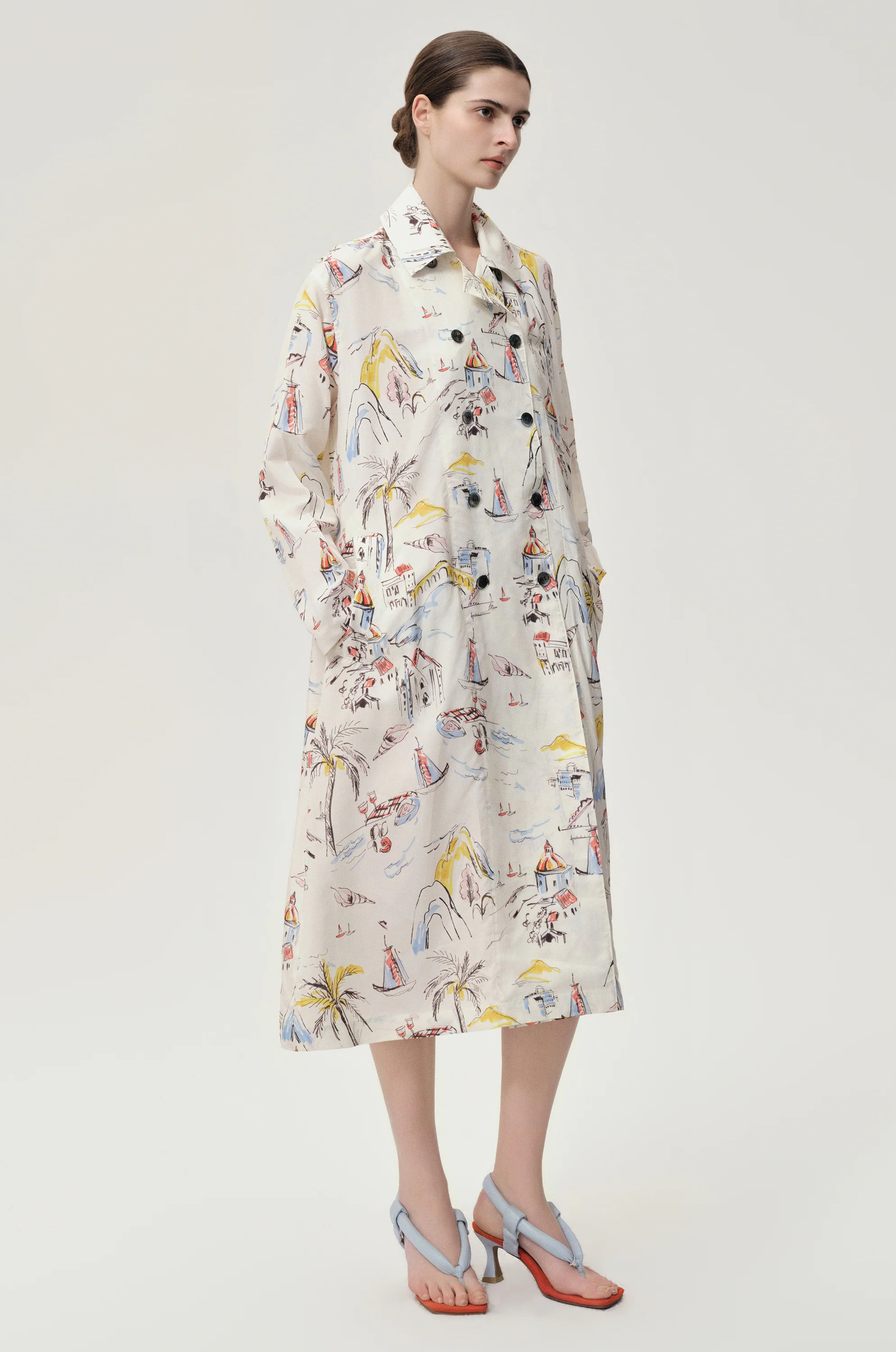 Sieste Printed Silk-blend Trench - Image 3