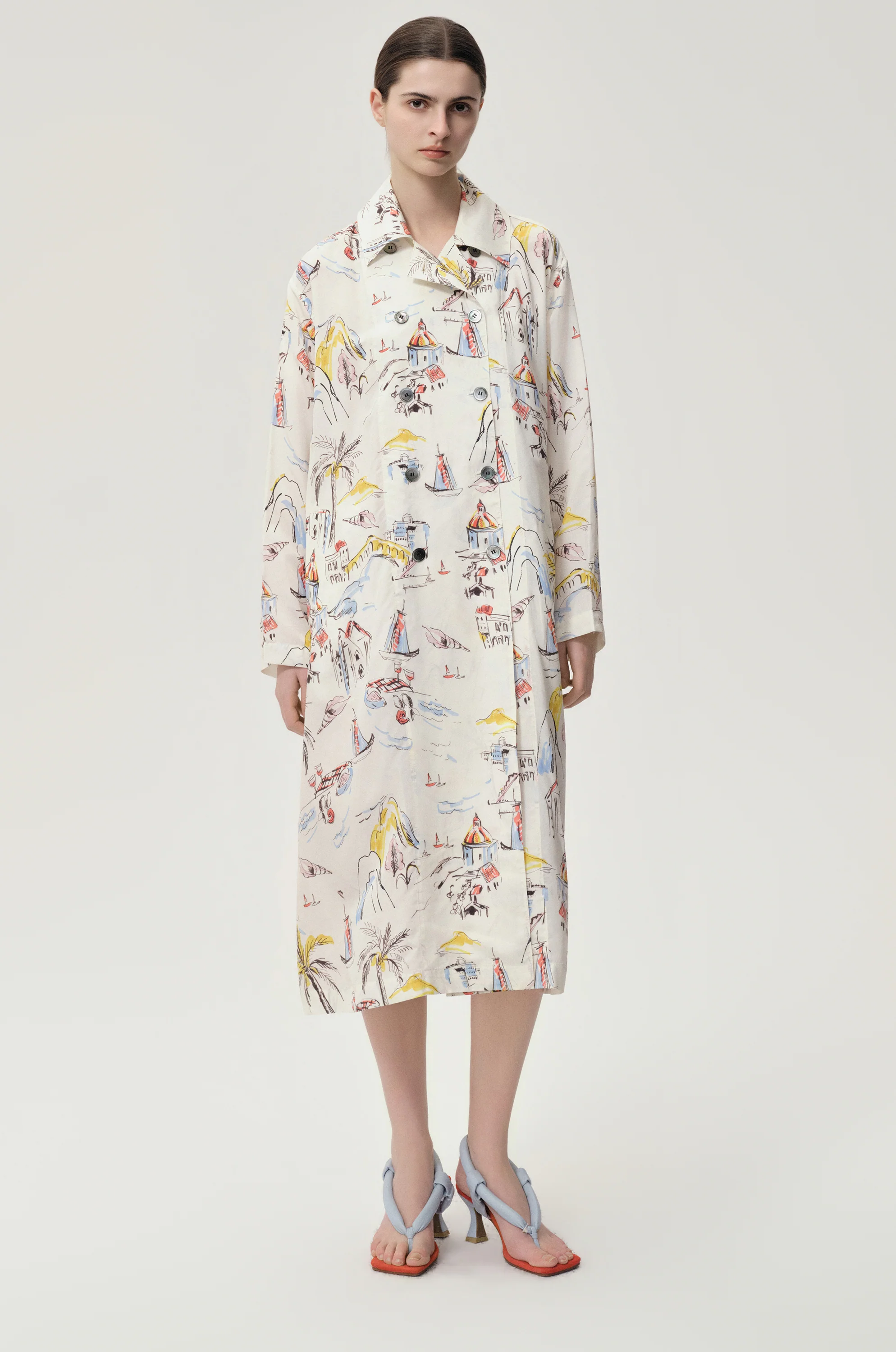 Sieste Printed Silk-blend Trench - Image 4