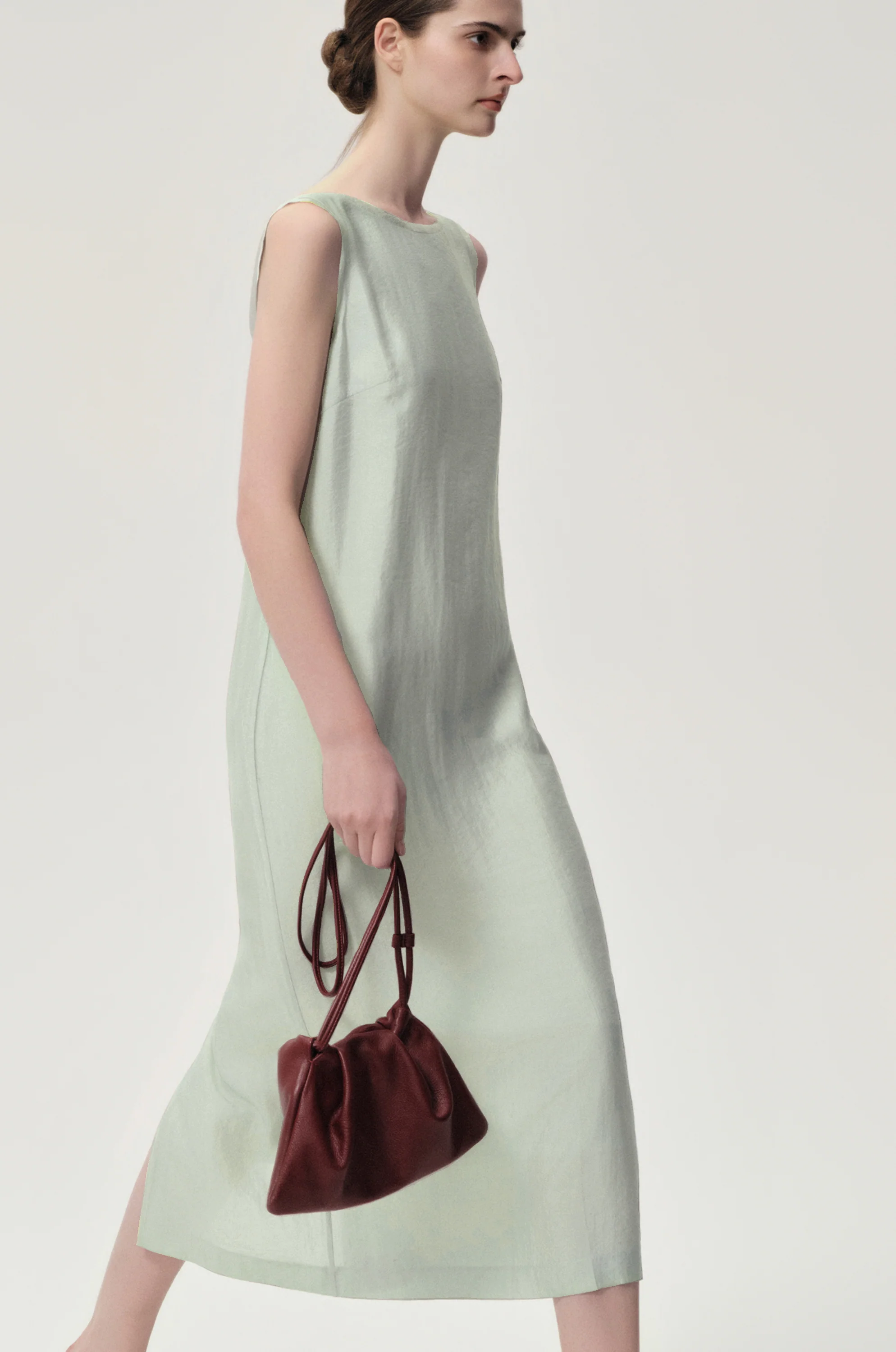 Sleeveless Open-back Maxi Dress Dust Mint - Image 4
