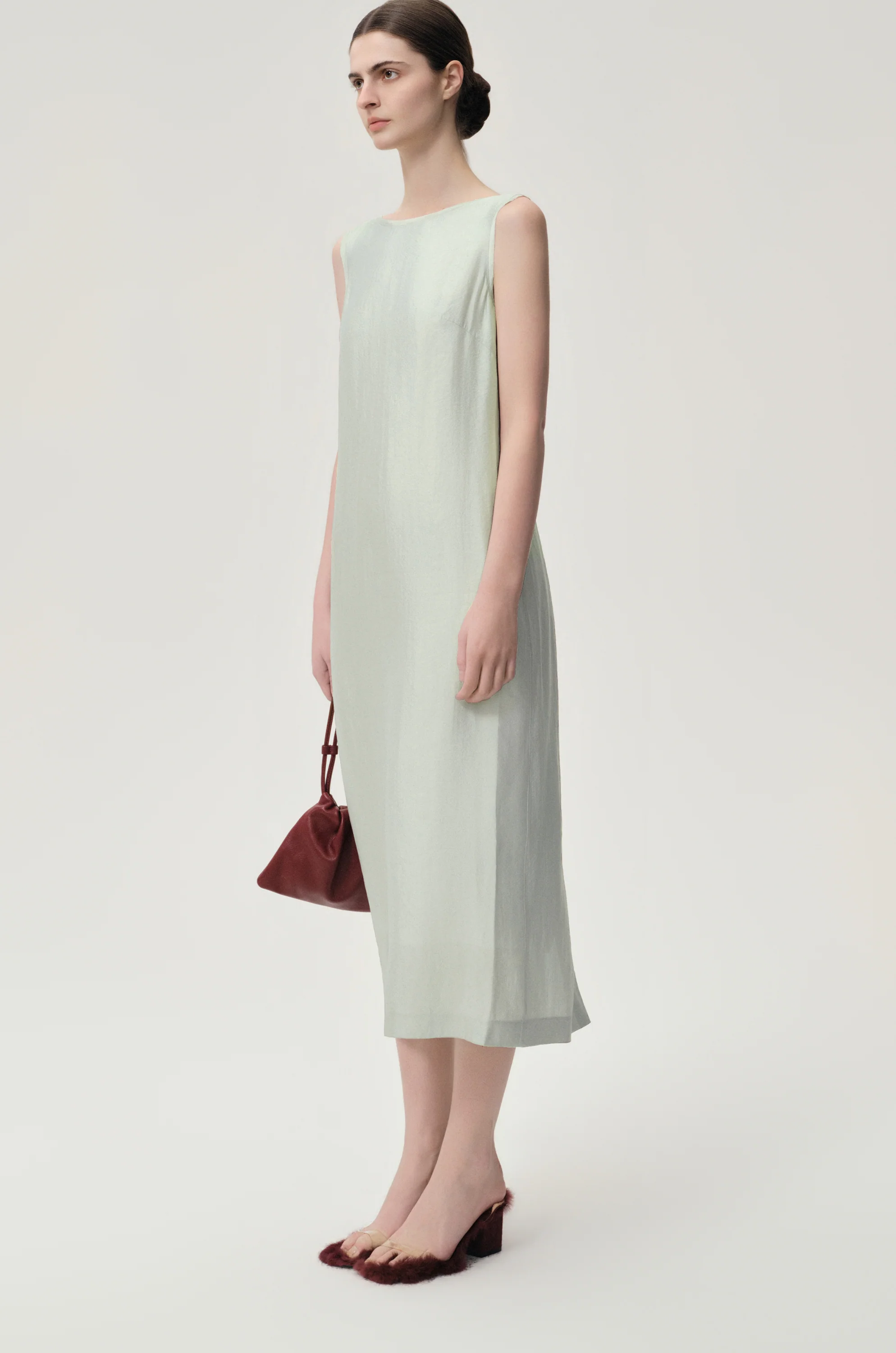 Sleeveless Open-back Maxi Dress Dust Mint - Image 5