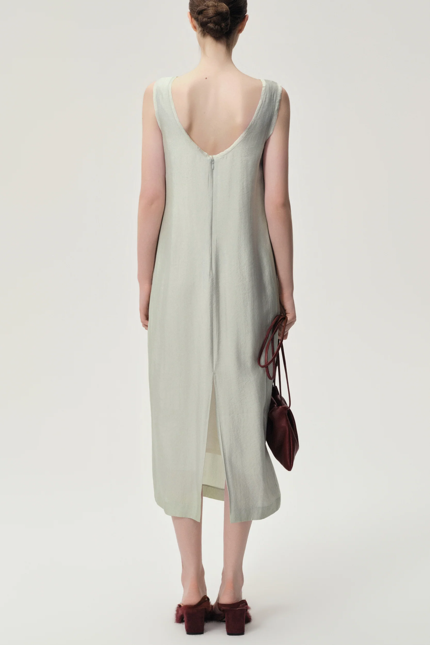 Sleeveless Open-back Maxi Dress Dust Mint - Image 7