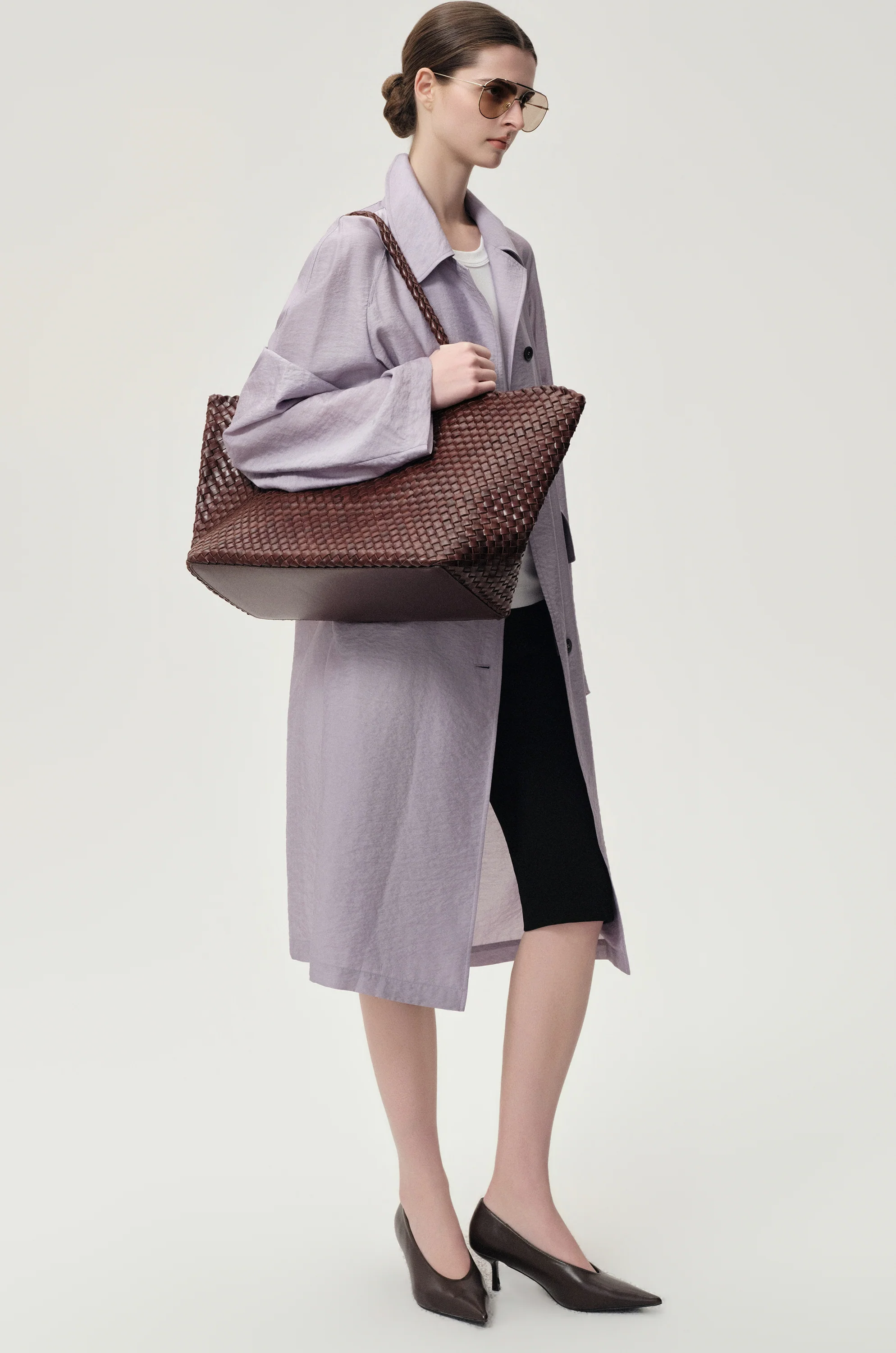 Soleil Woven Large Tote Brown - Image 2