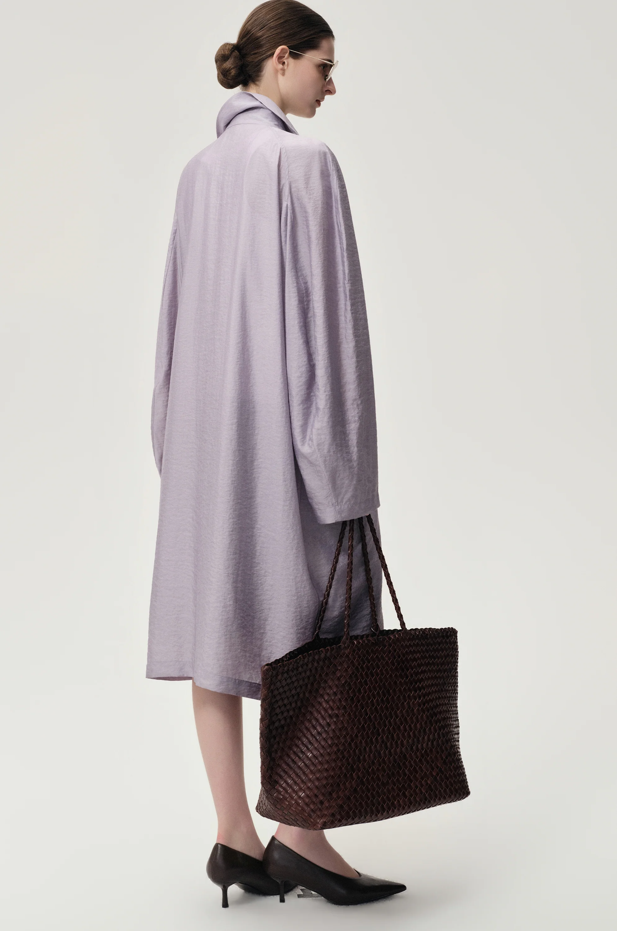 Soleil Woven Large Tote Brown - Image 6
