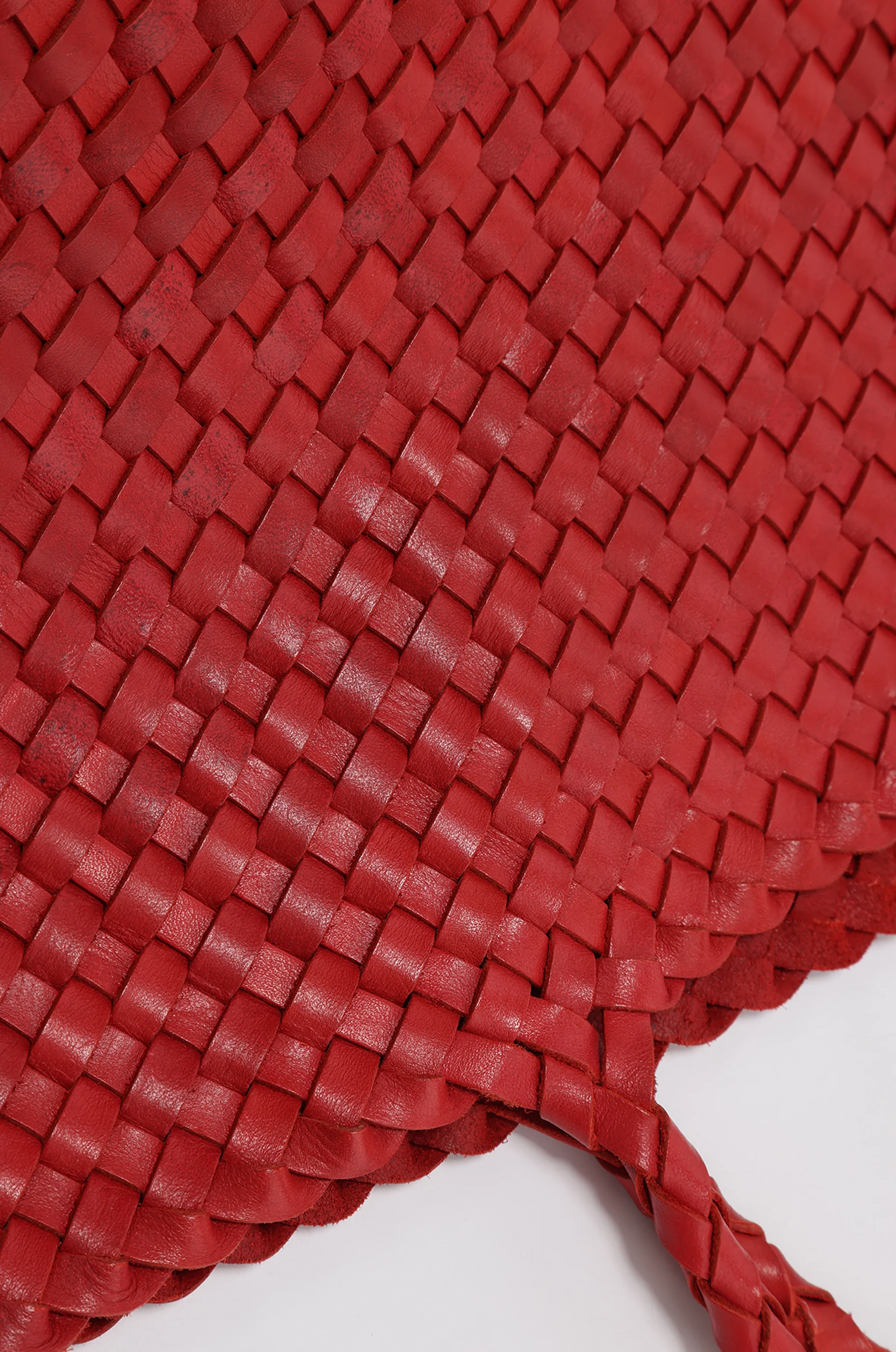 Soleil Woven Large Tote Red - Image 4