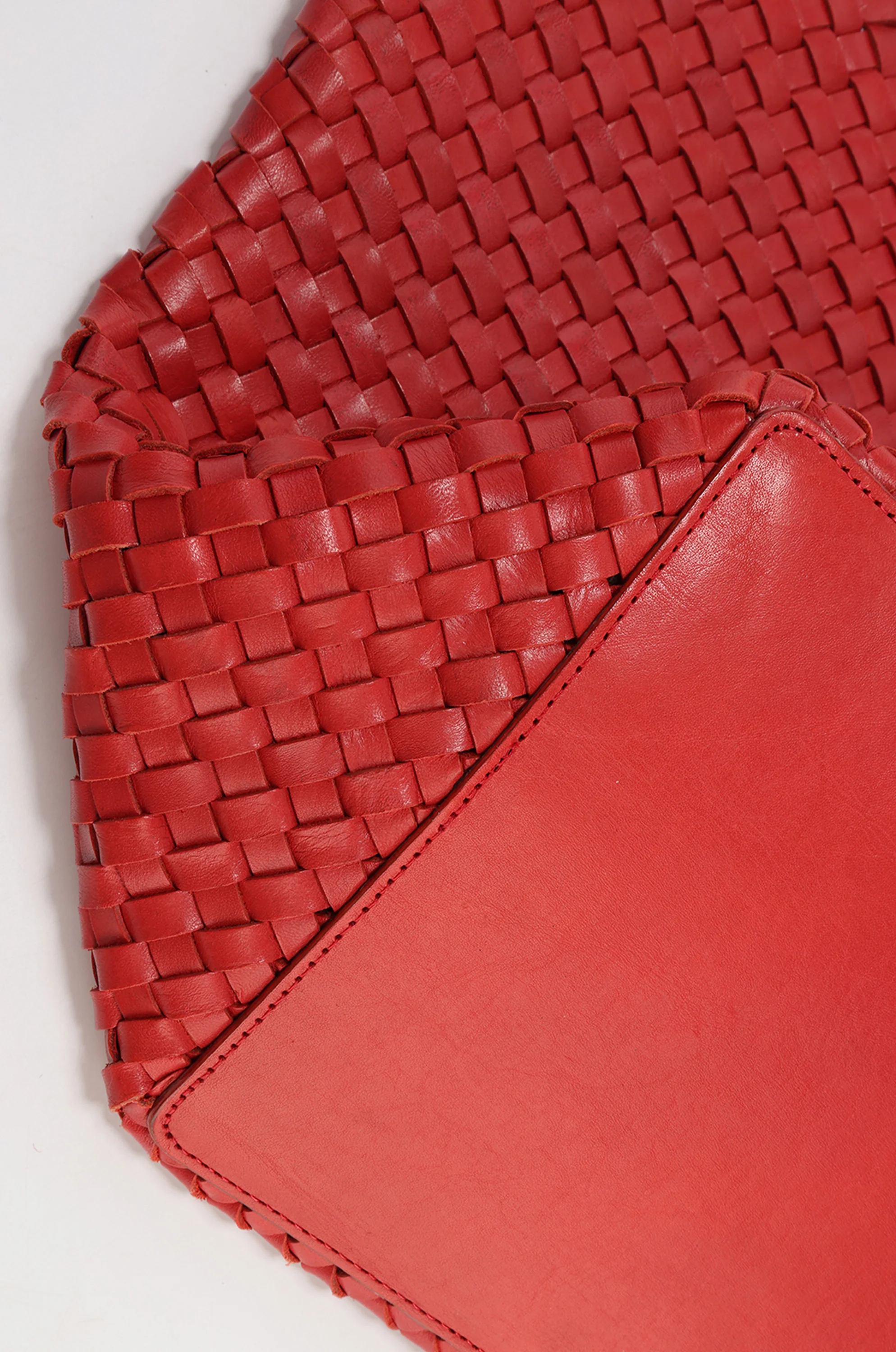 Soleil Woven Large Tote Red - Image 5