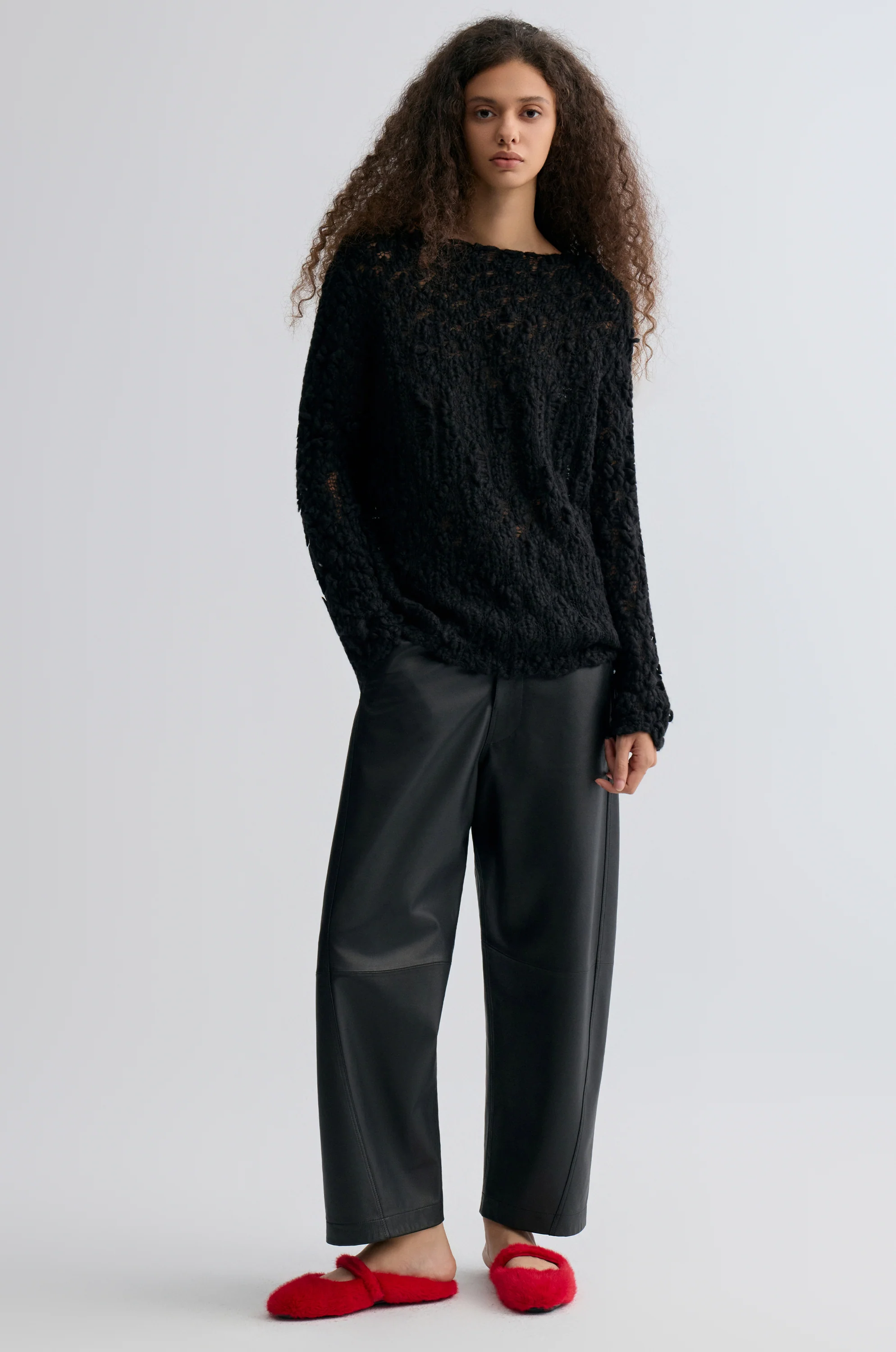 Textured Chunky-knit Sweater Black - Image 5