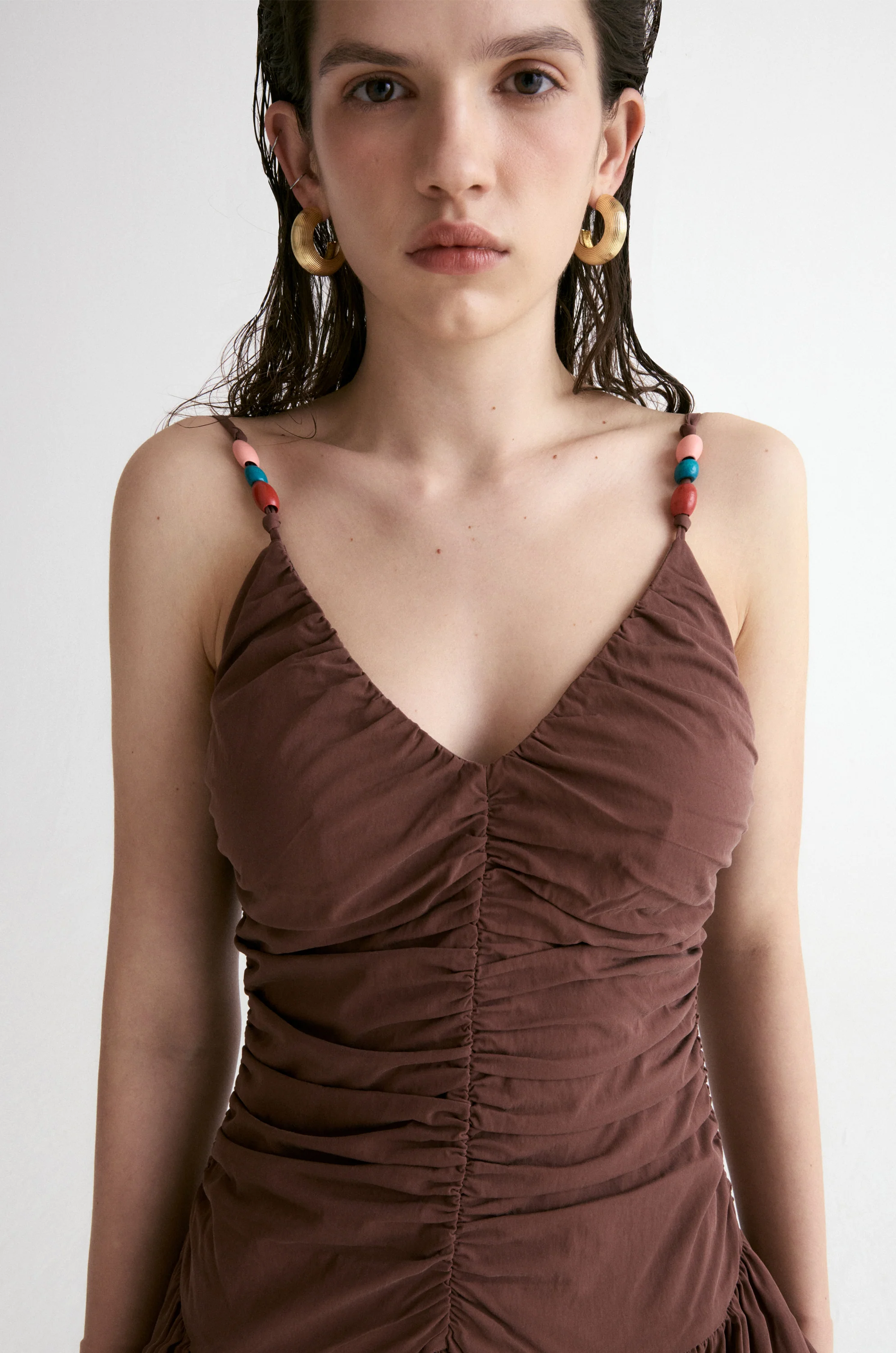 Tuscany Drape Cami Dress-Crimson - Image 3
