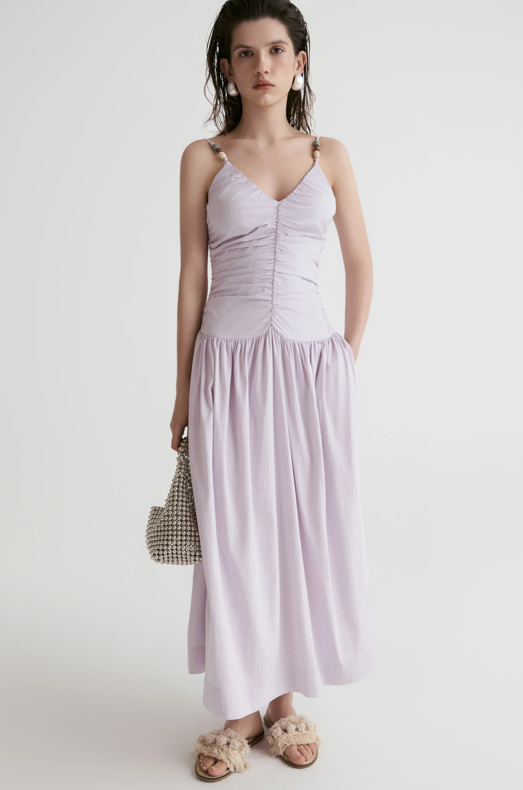 Tuscany Drape Cami Dress-Lillac - Image 3