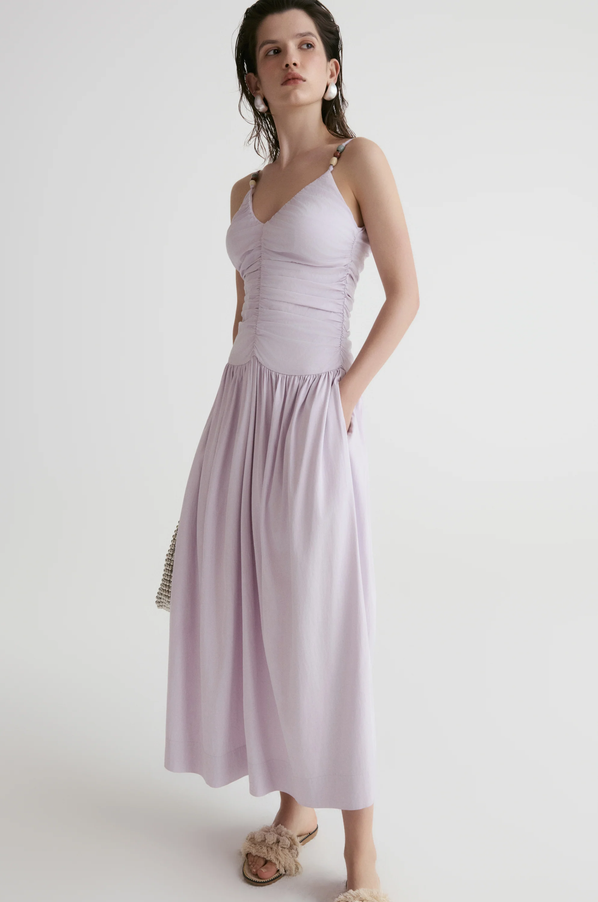 Tuscany Drape Cami Dress-Lillac - Image 4