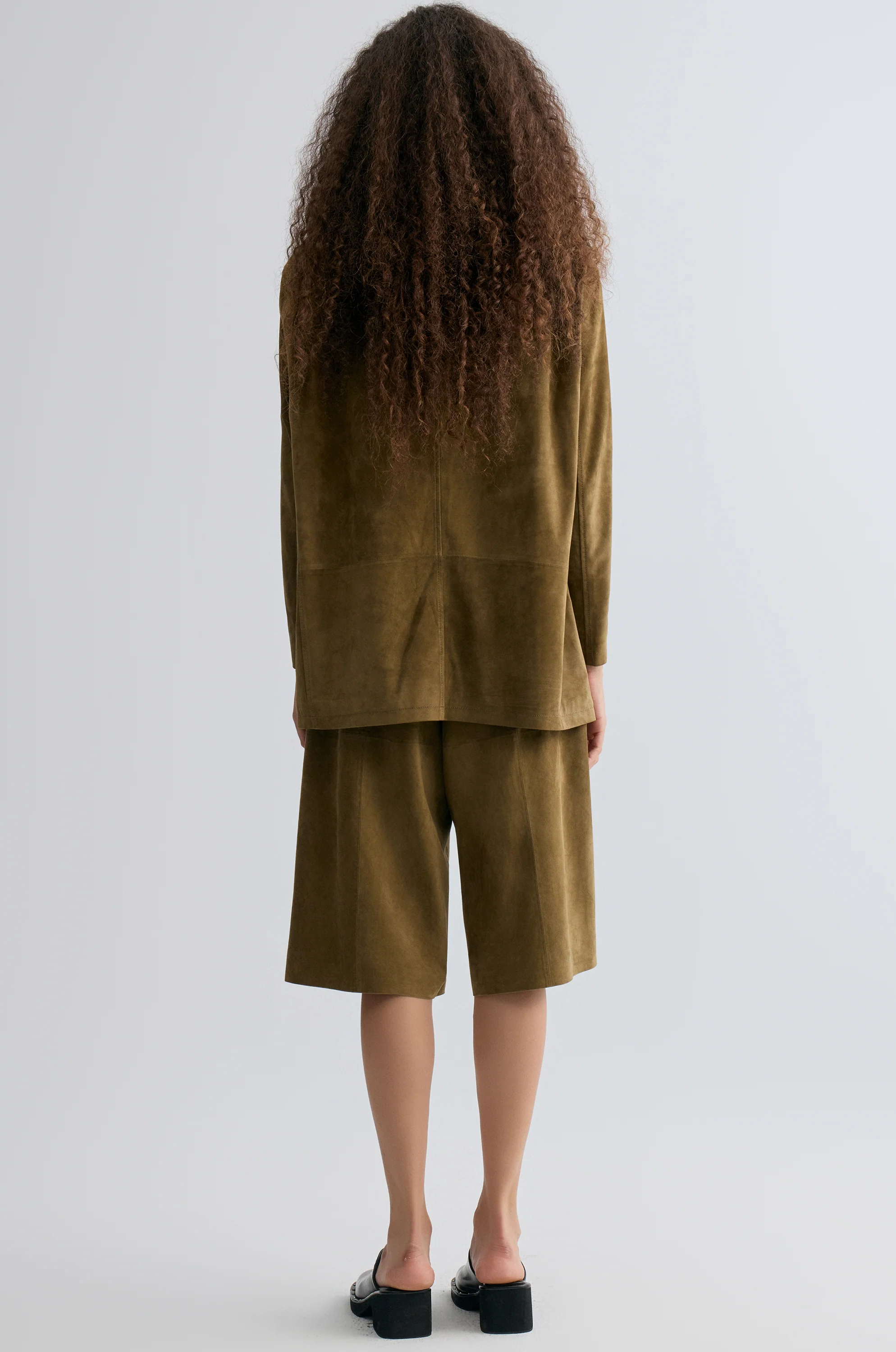 V-neck Suede Shirt - Image 4
