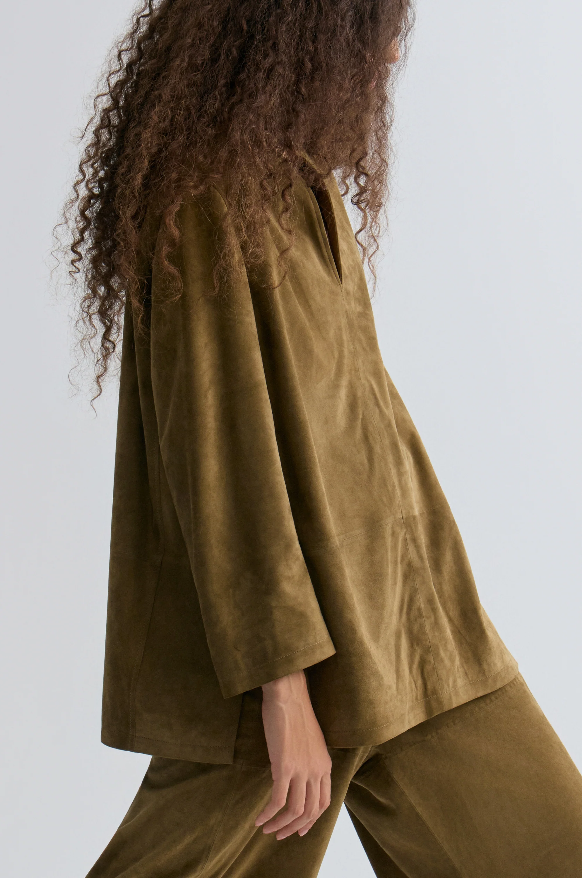 V-neck Suede Shirt - Image 7