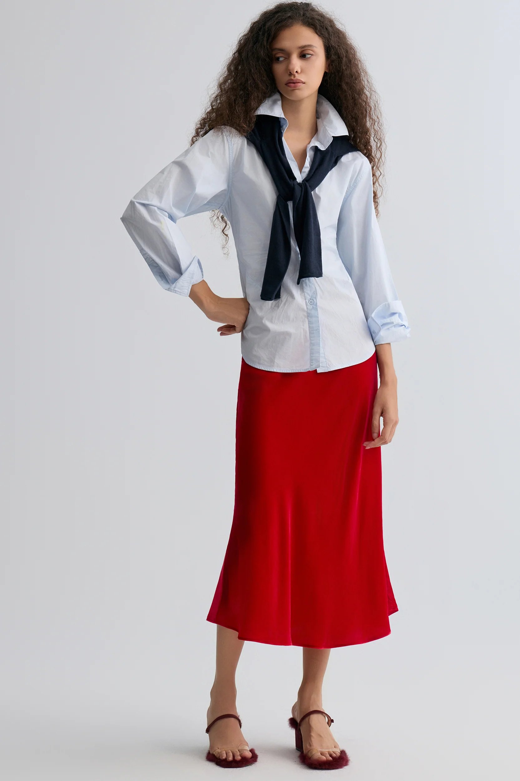 Velvet Mermaid Skirt Crimson - Image 2