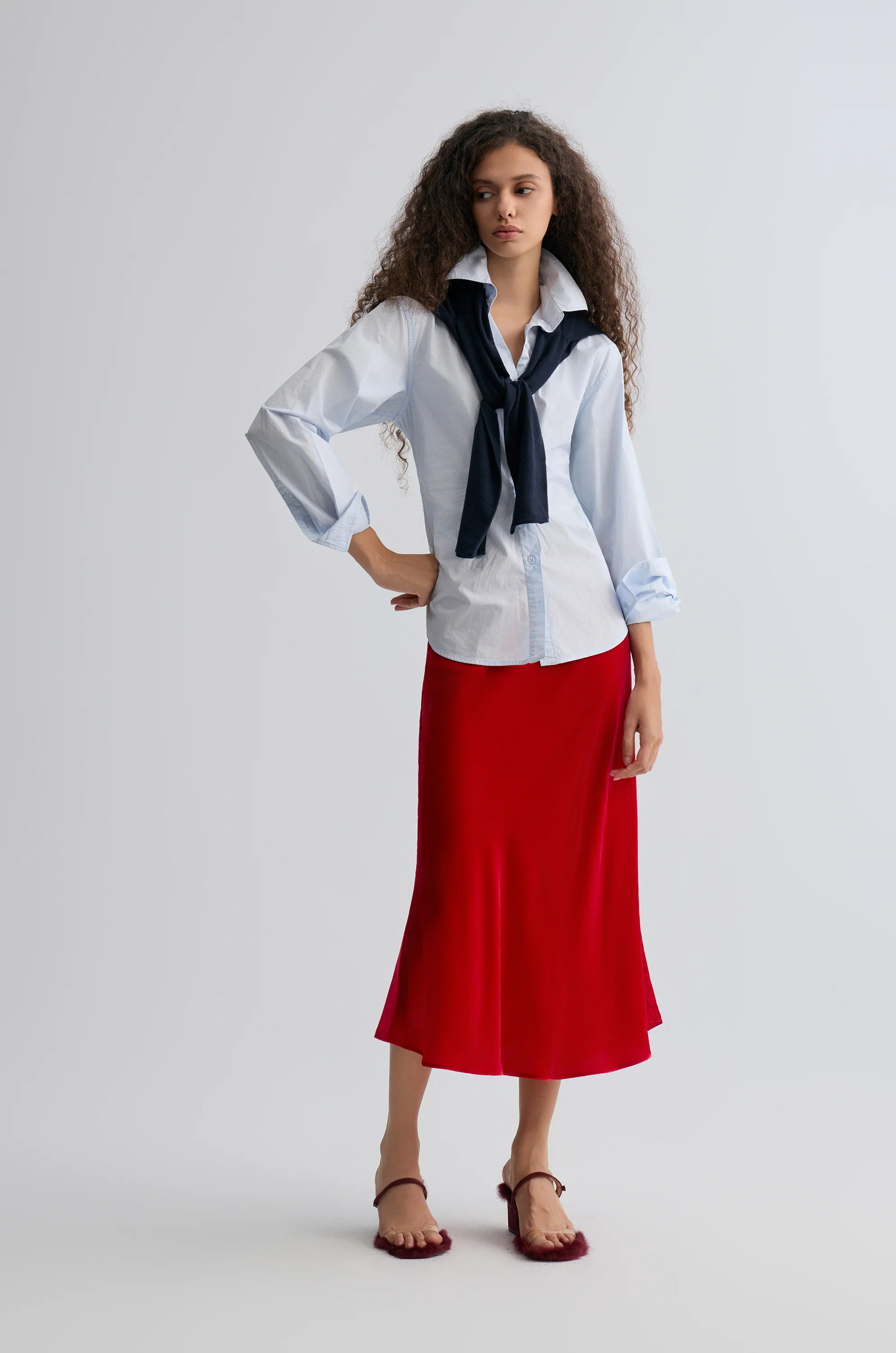 Velvet Mermaid Skirt Crimson - Image 8