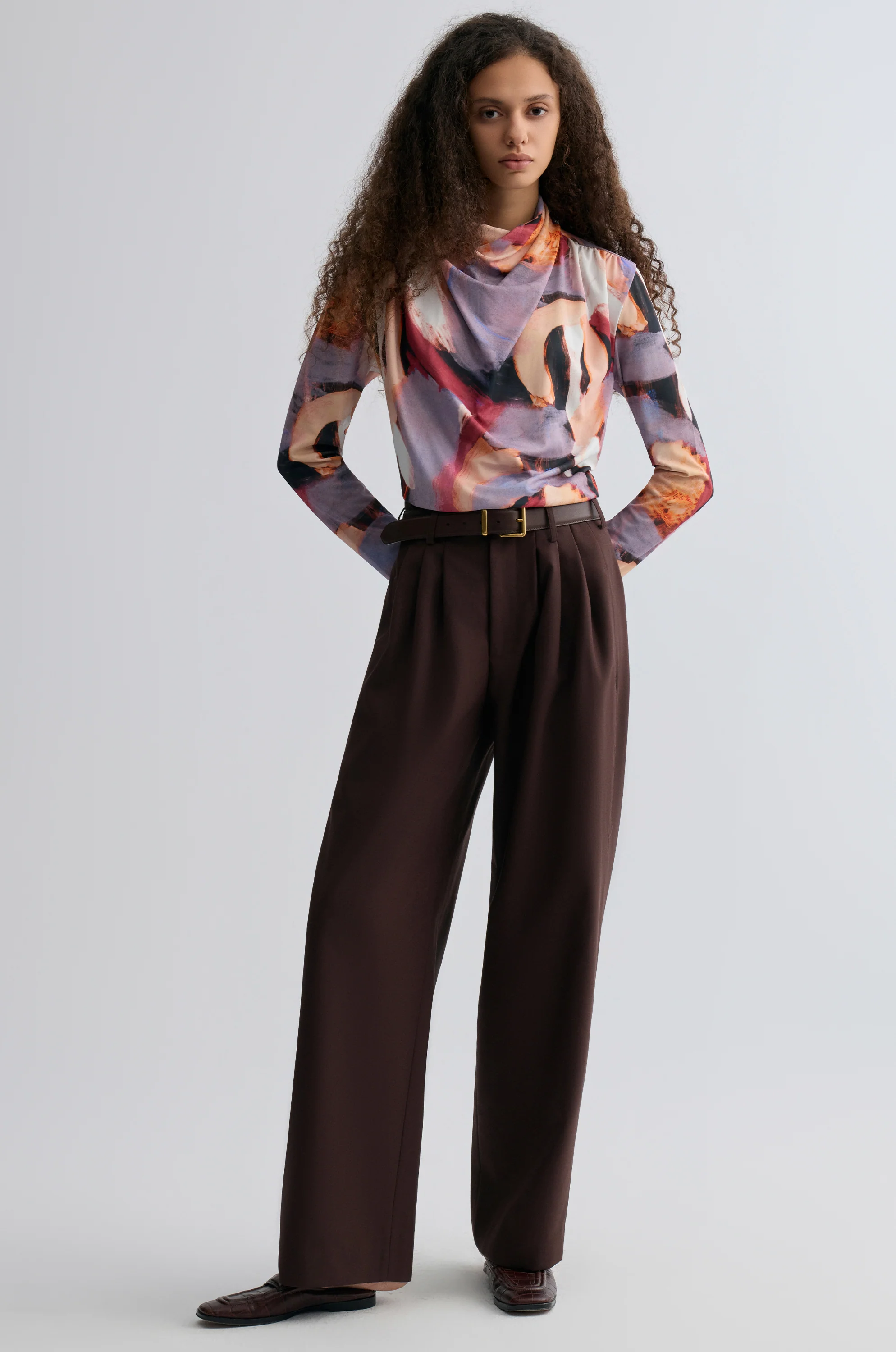 Verve Cowl Jersey Top Mauve - Image 5
