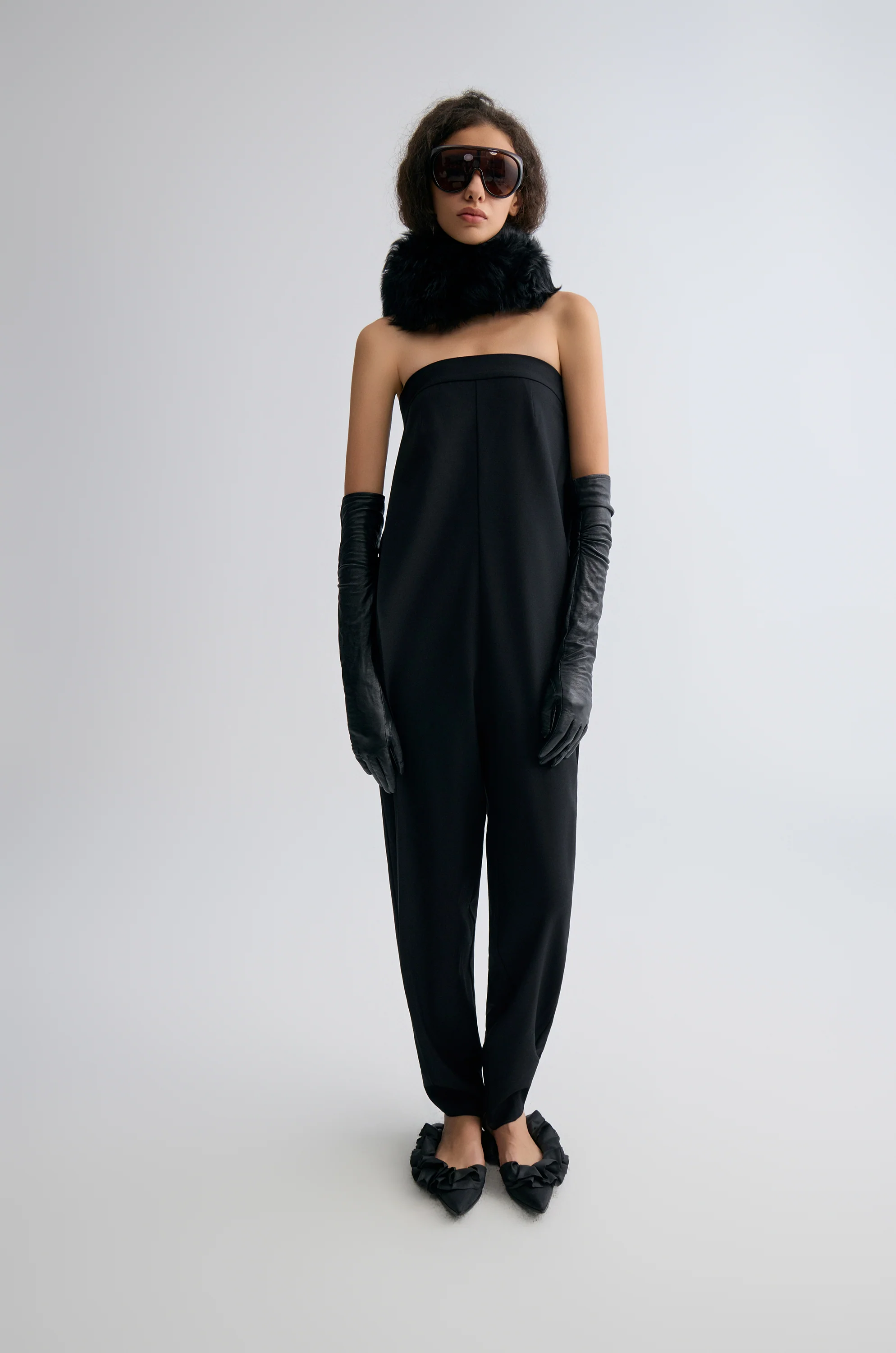 Verve Toscana Shearling Scarf Black - Image 4