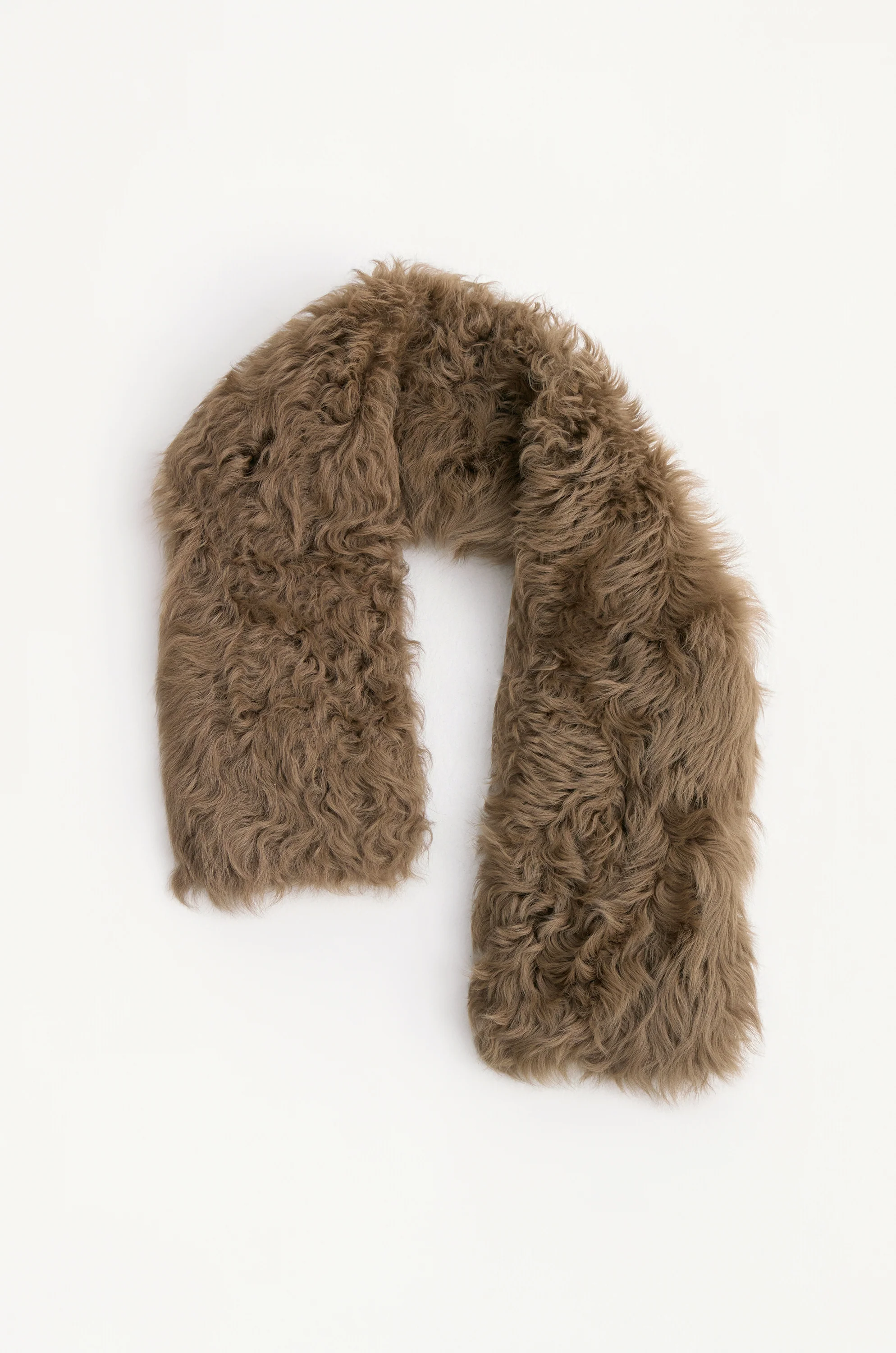 Verve Toscana Shearling Scarf Taupe - Image 2