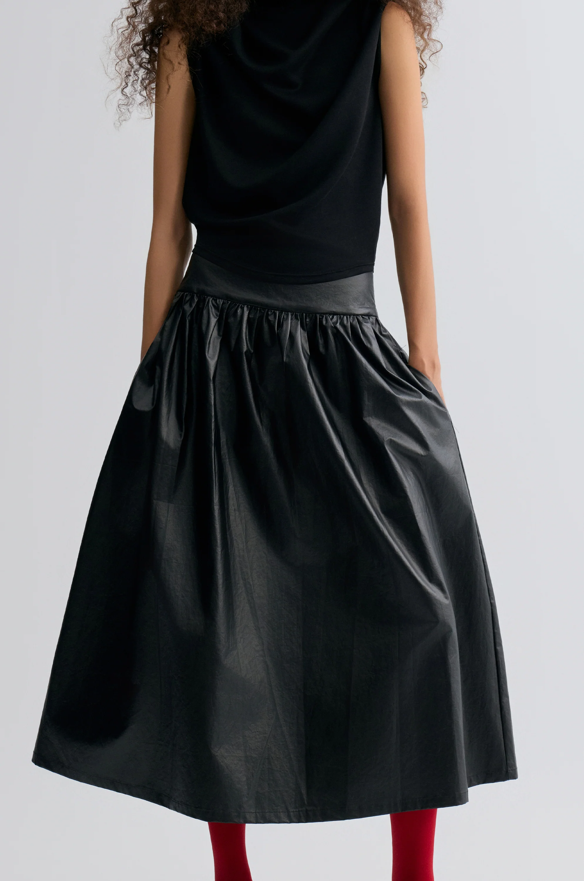 Waxed Cotton Full Skirt - Image 6