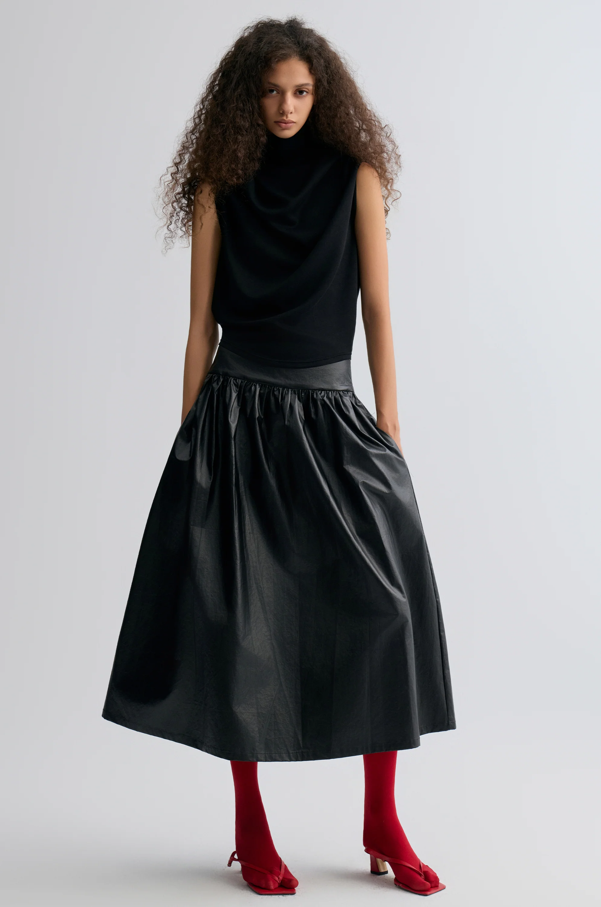 Waxed Cotton Full Skirt - Image 7