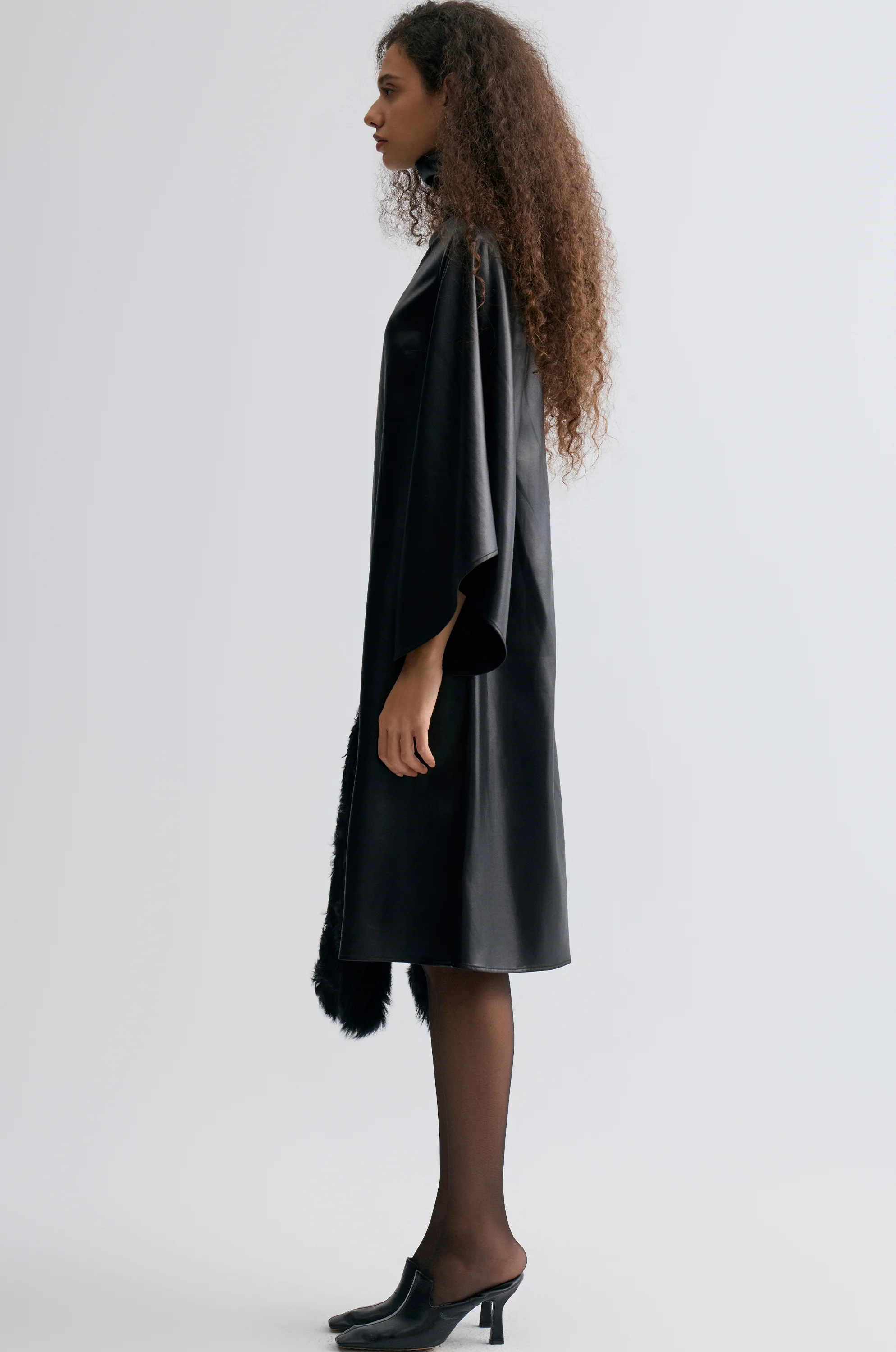 Waxed Slouch-neck Dress - Image 4