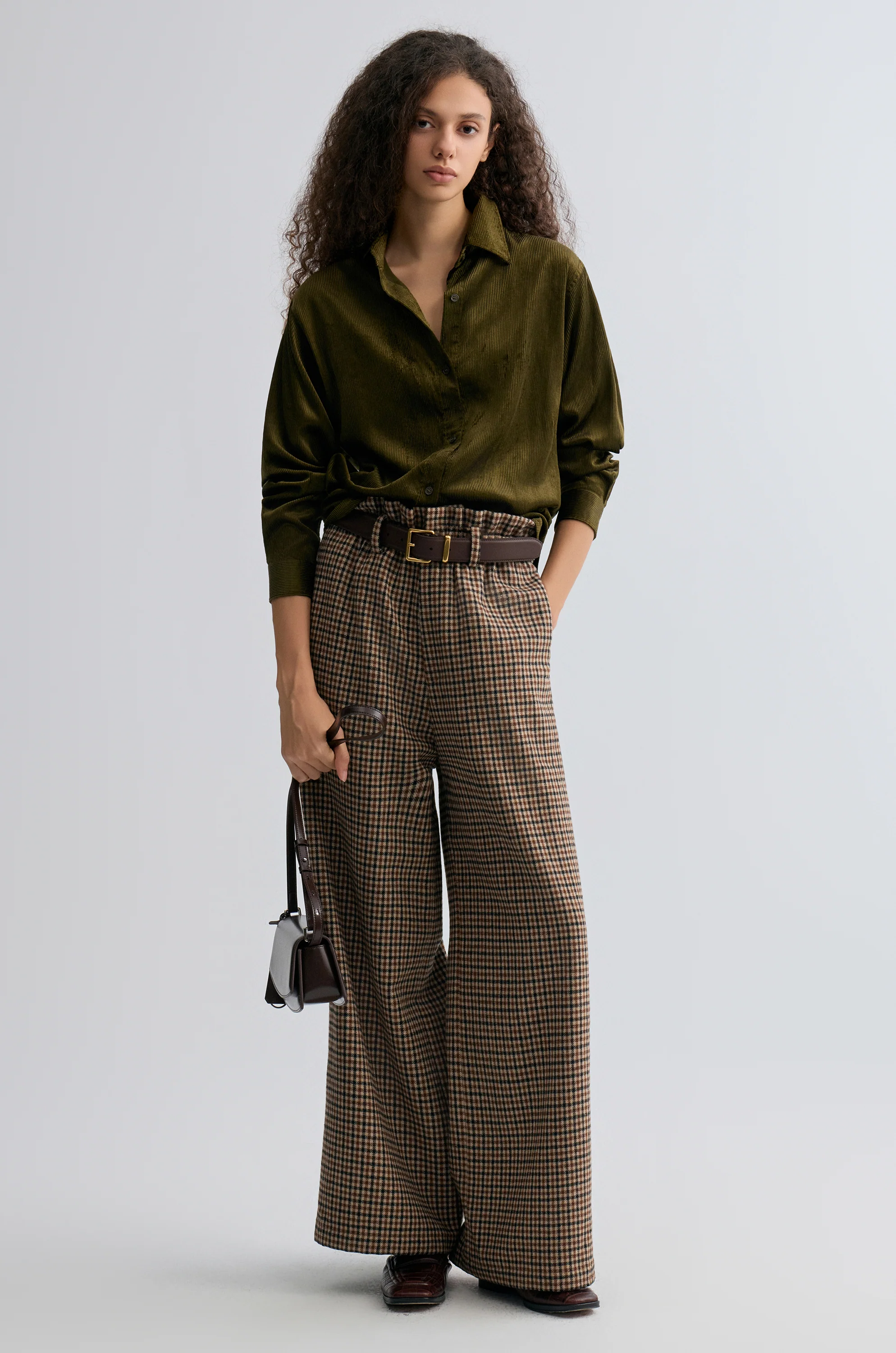 Weekend Corduroy Blouse Peat Moss - Image 3