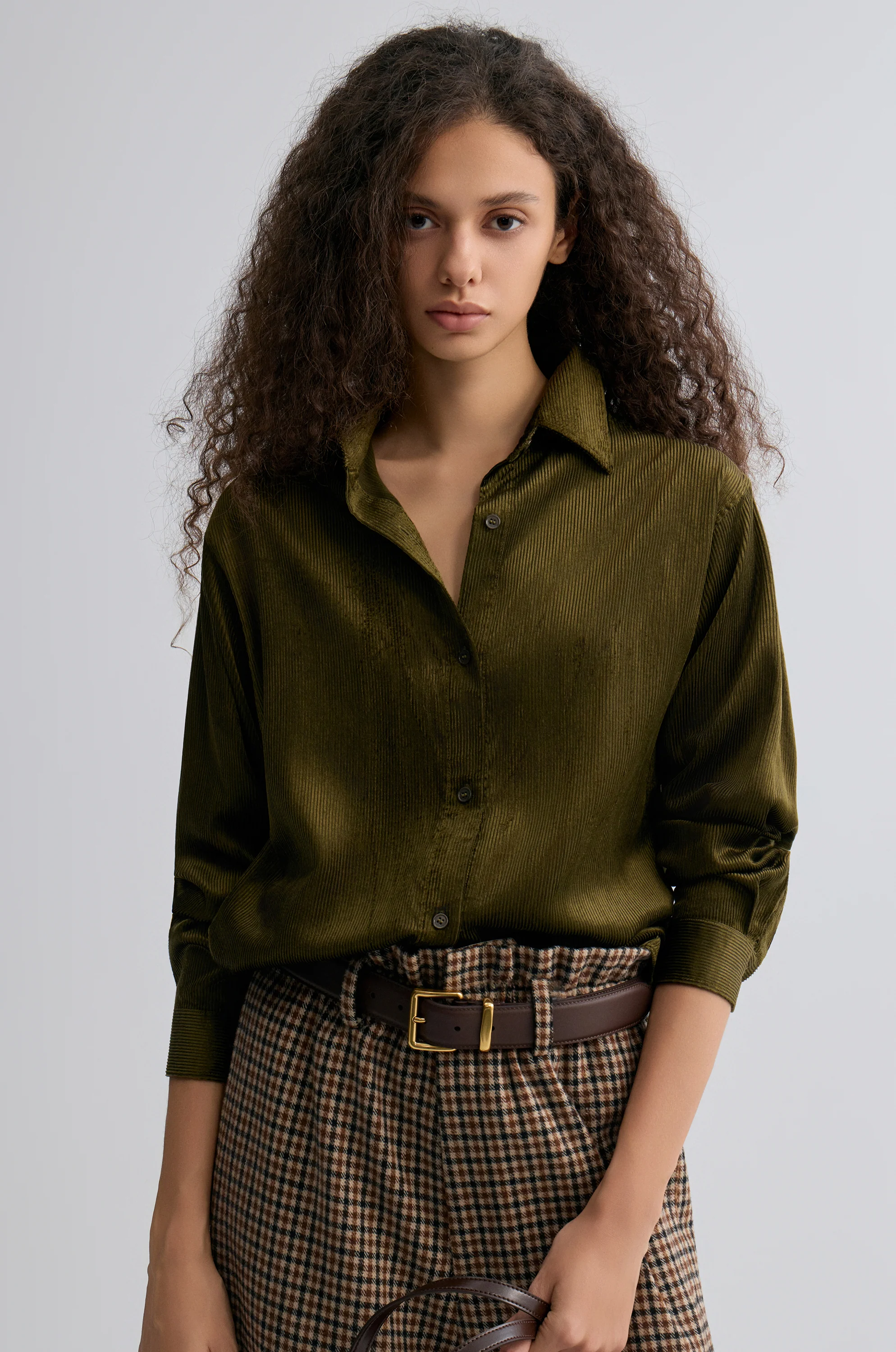 Weekend Corduroy Blouse Peat Moss - Image 6