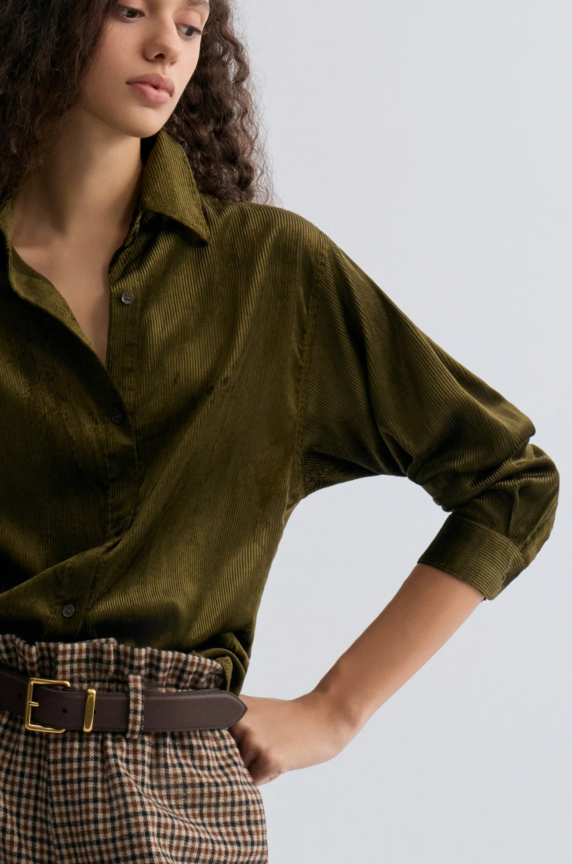 Weekend Corduroy Blouse Peat Moss - Image 7