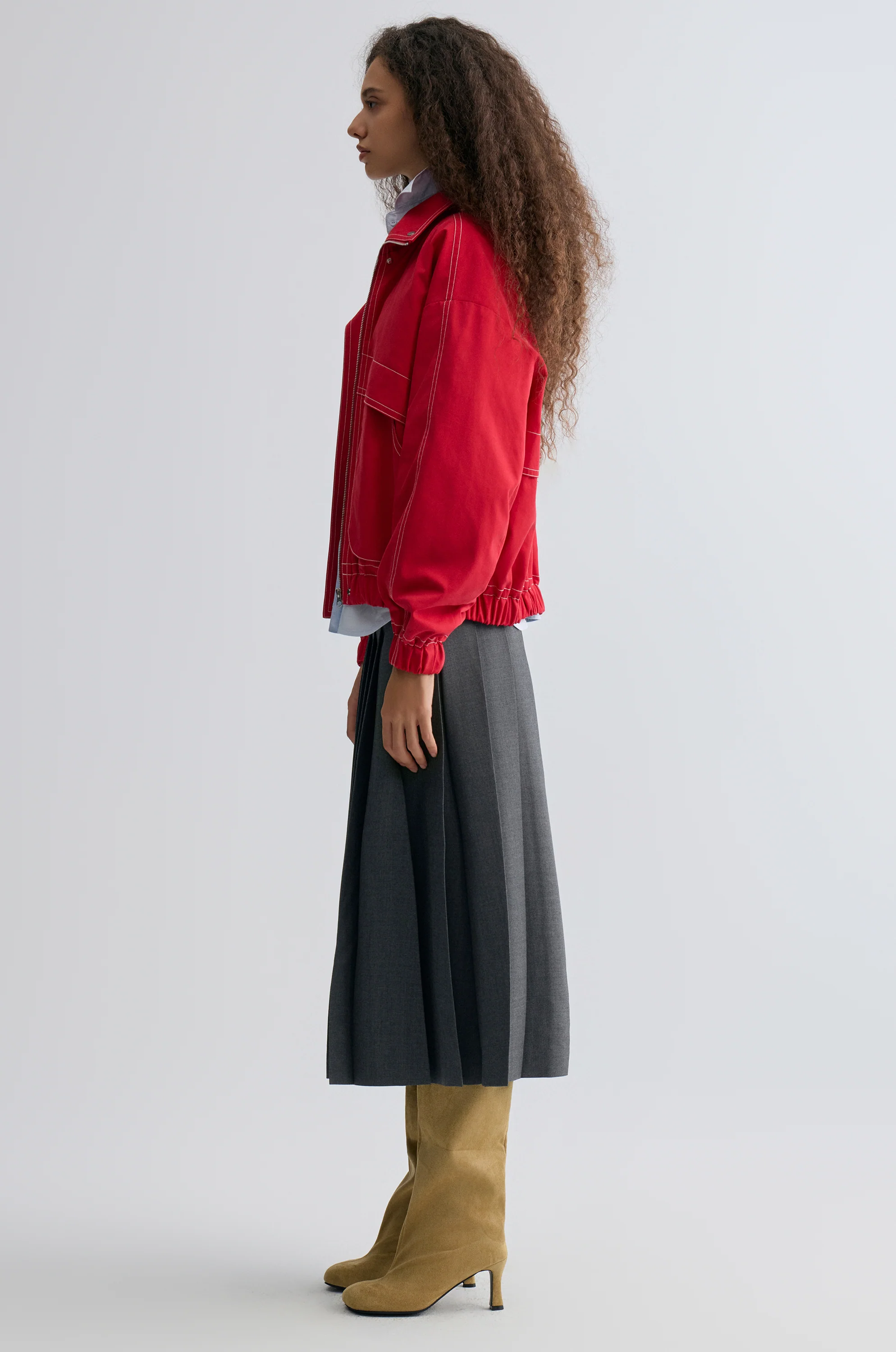 Weekend Flight Parachute Jacket Scarlet - Image 4