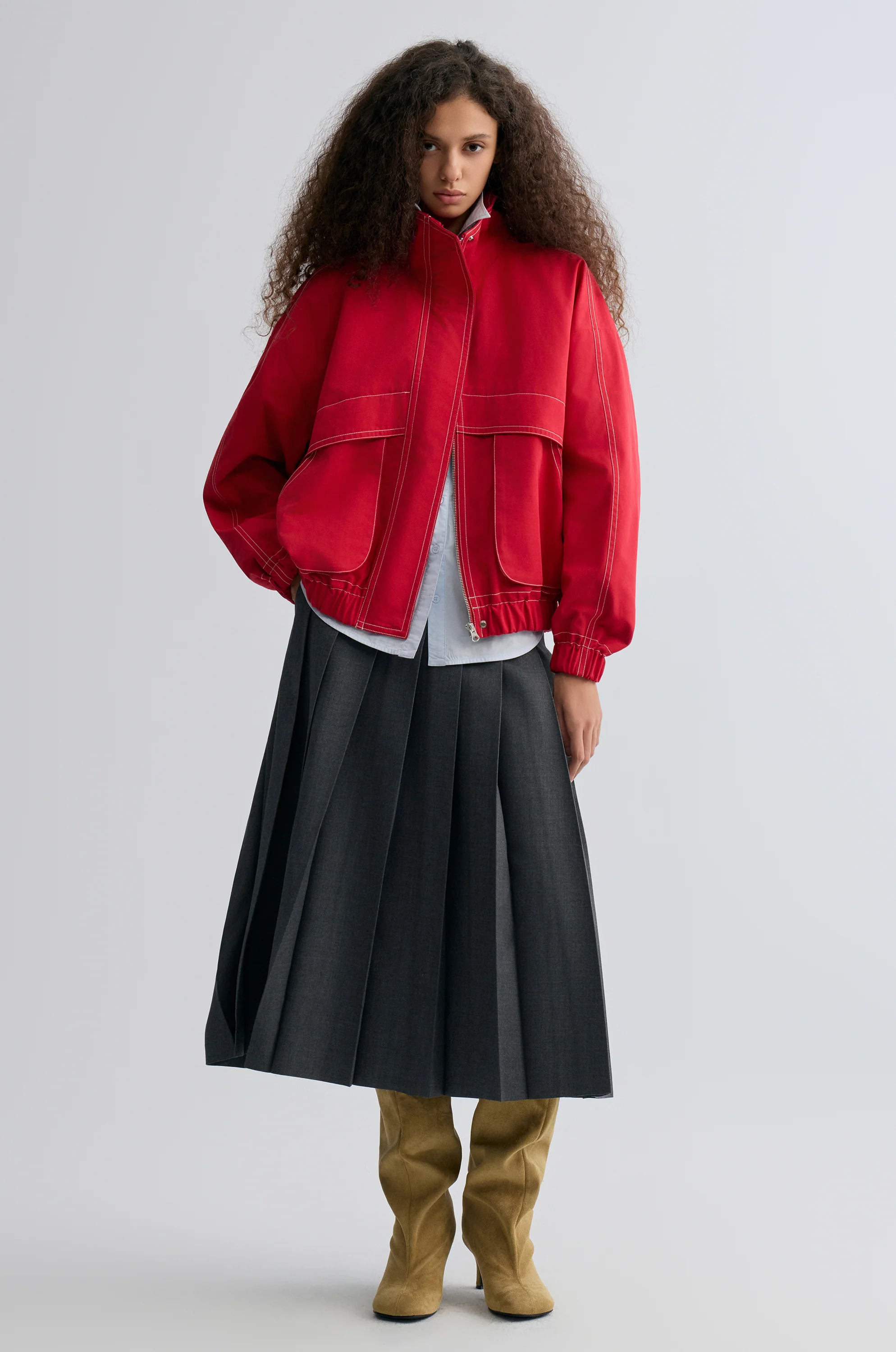 Weekend Flight Parachute Jacket Scarlet - Image 6
