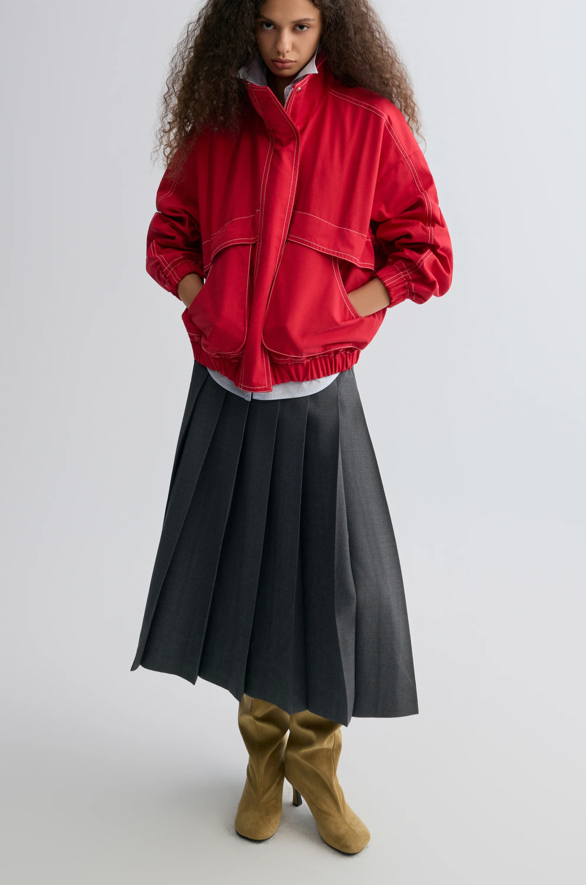Weekend Flight Parachute Jacket Scarlet - Image 8