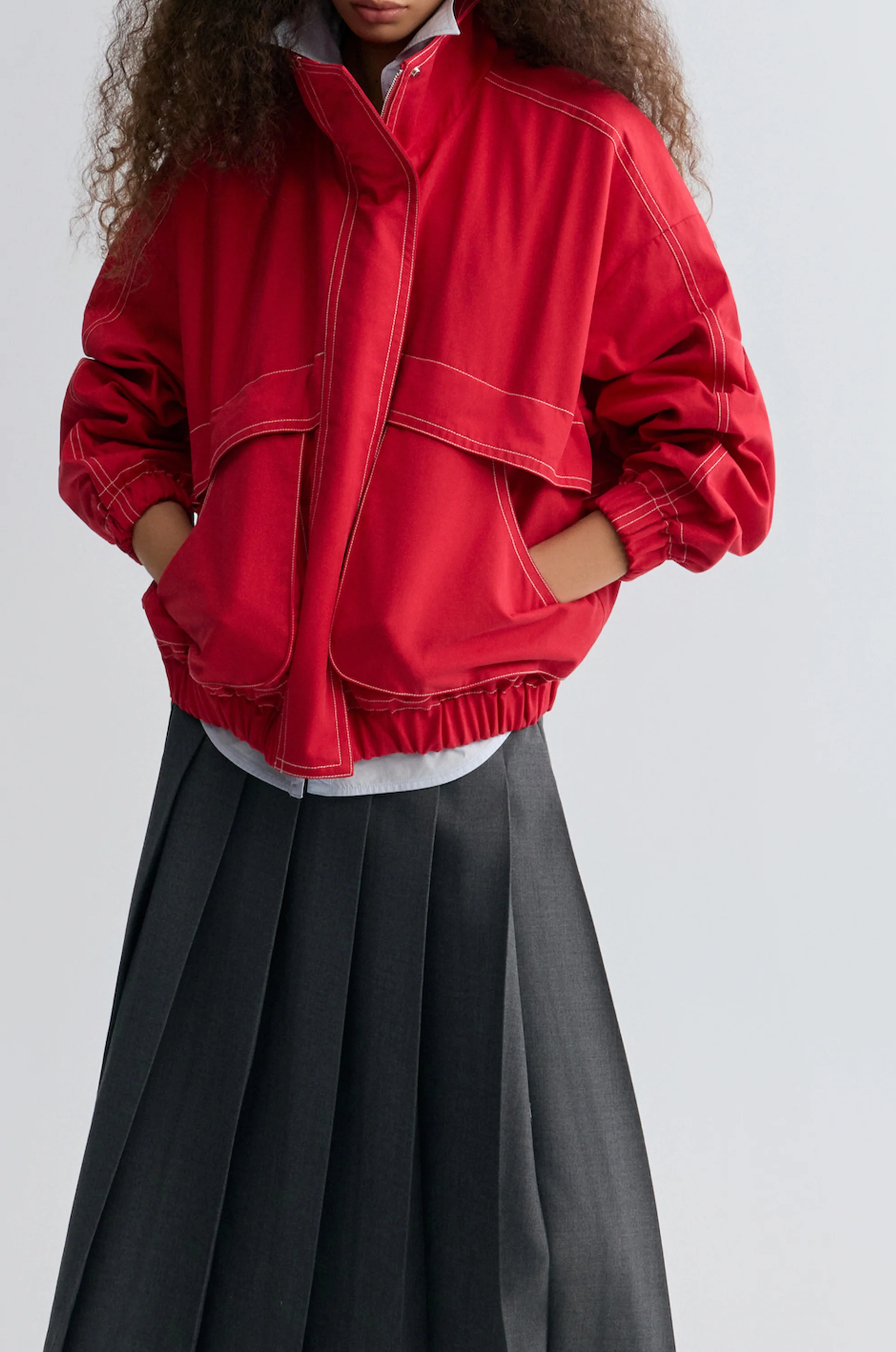 Weekend Flight Parachute Jacket Scarlet - Image 9