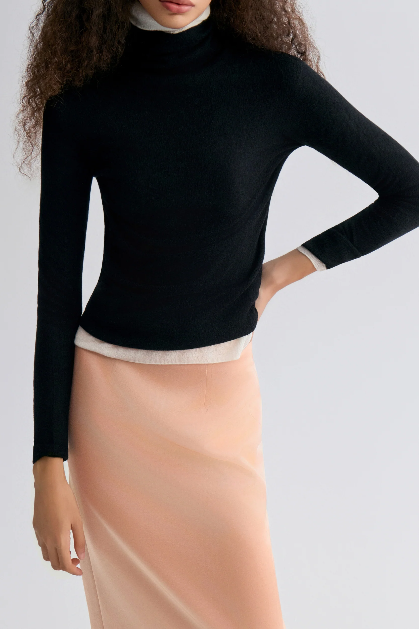 Wholegarment Fine Turtleneck Black - Image 2