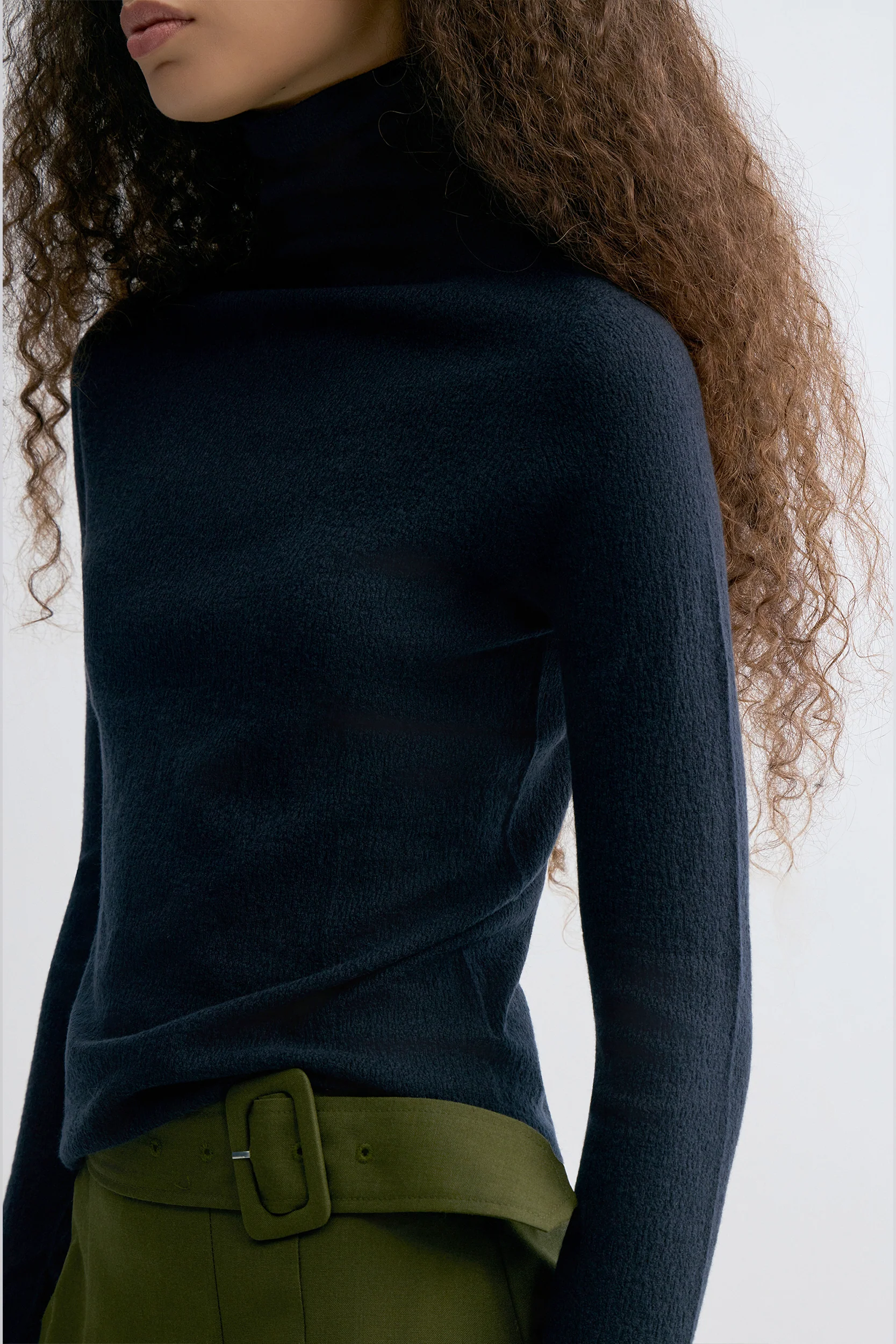 Wholegarment Fine Turtleneck Ink Blue - Image 2