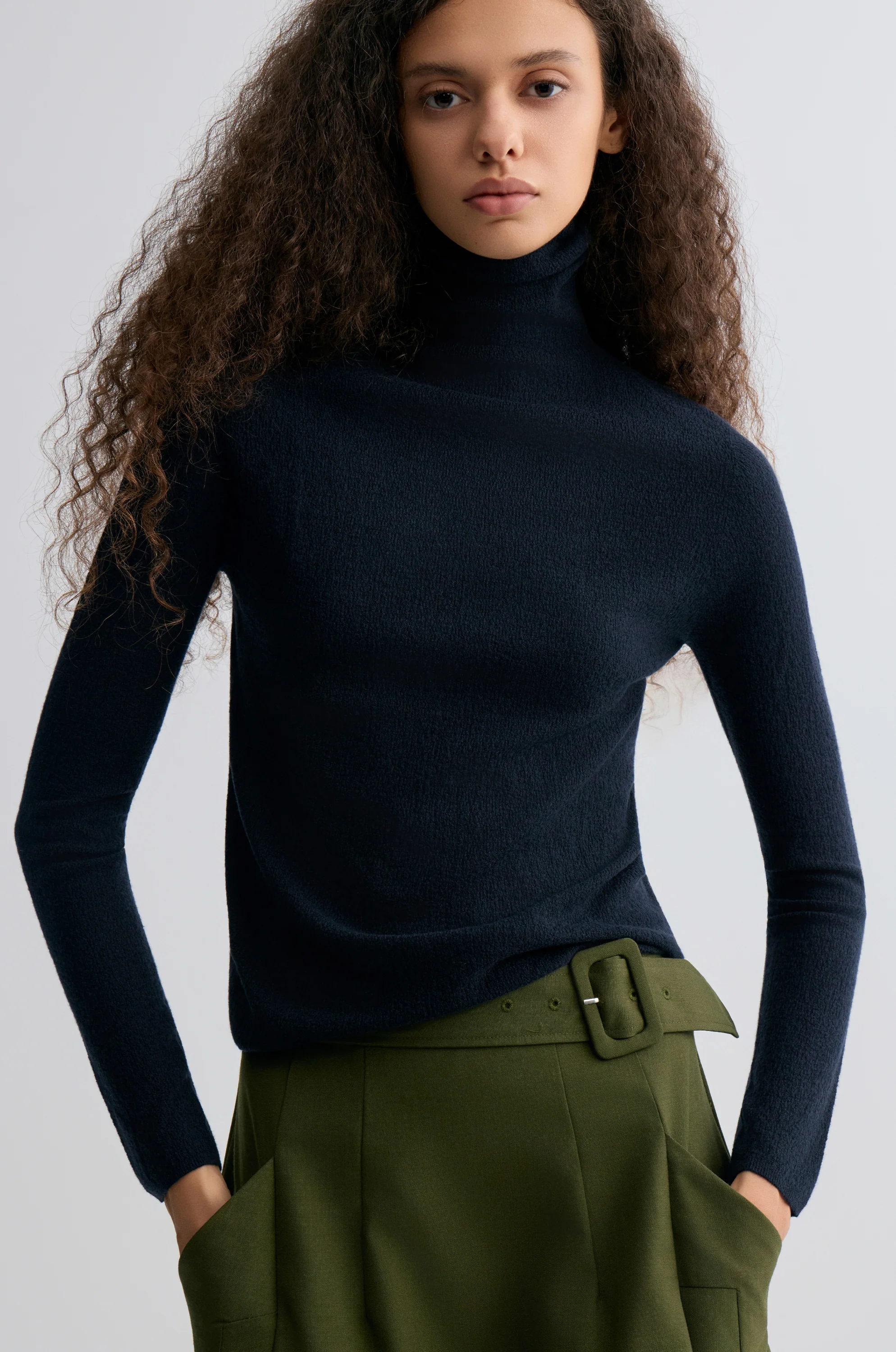 Wholegarment Fine Turtleneck Ink Blue - Image 3