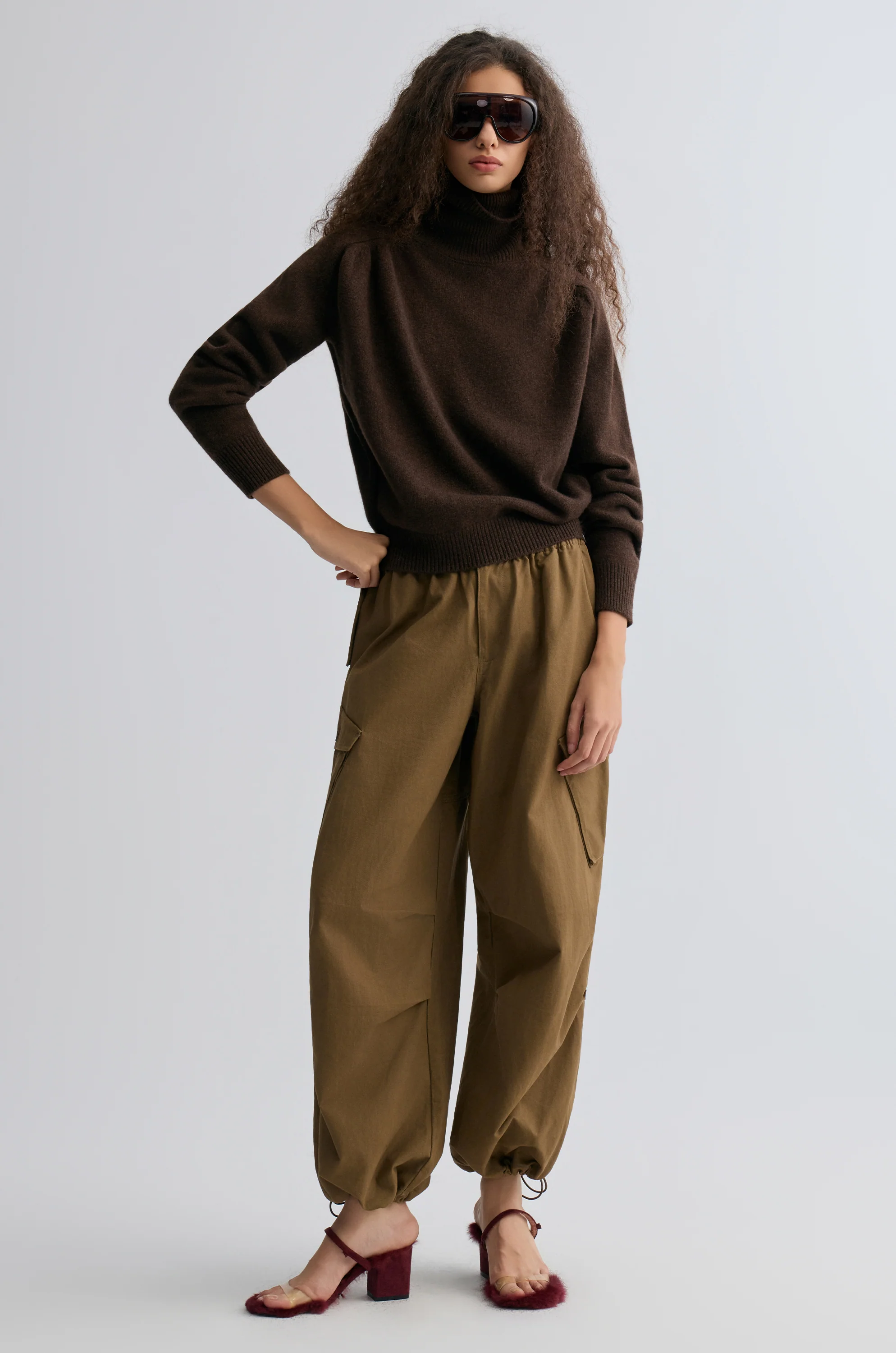 Wool and yak-blend Turtleneck Coffee Brown - Image 3