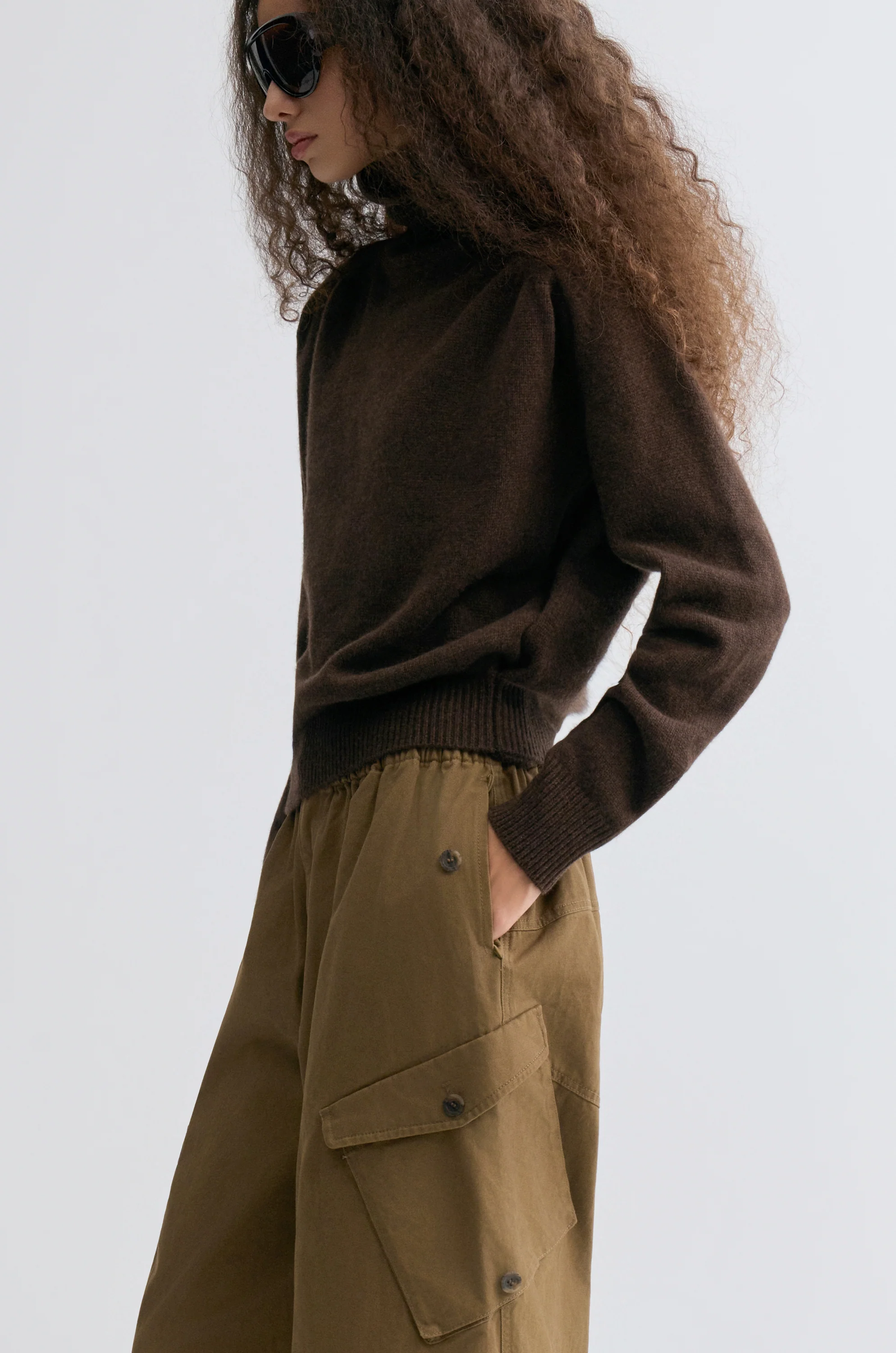 Wool and yak-blend Turtleneck Coffee Brown - Image 7