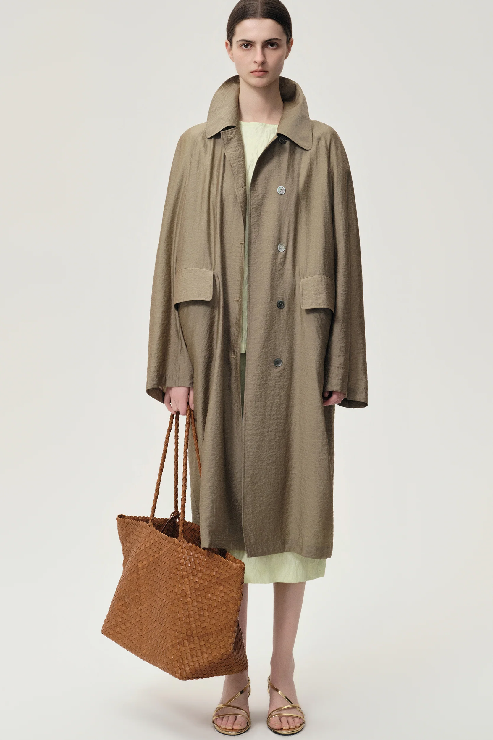 Zephy Trench Hay Green